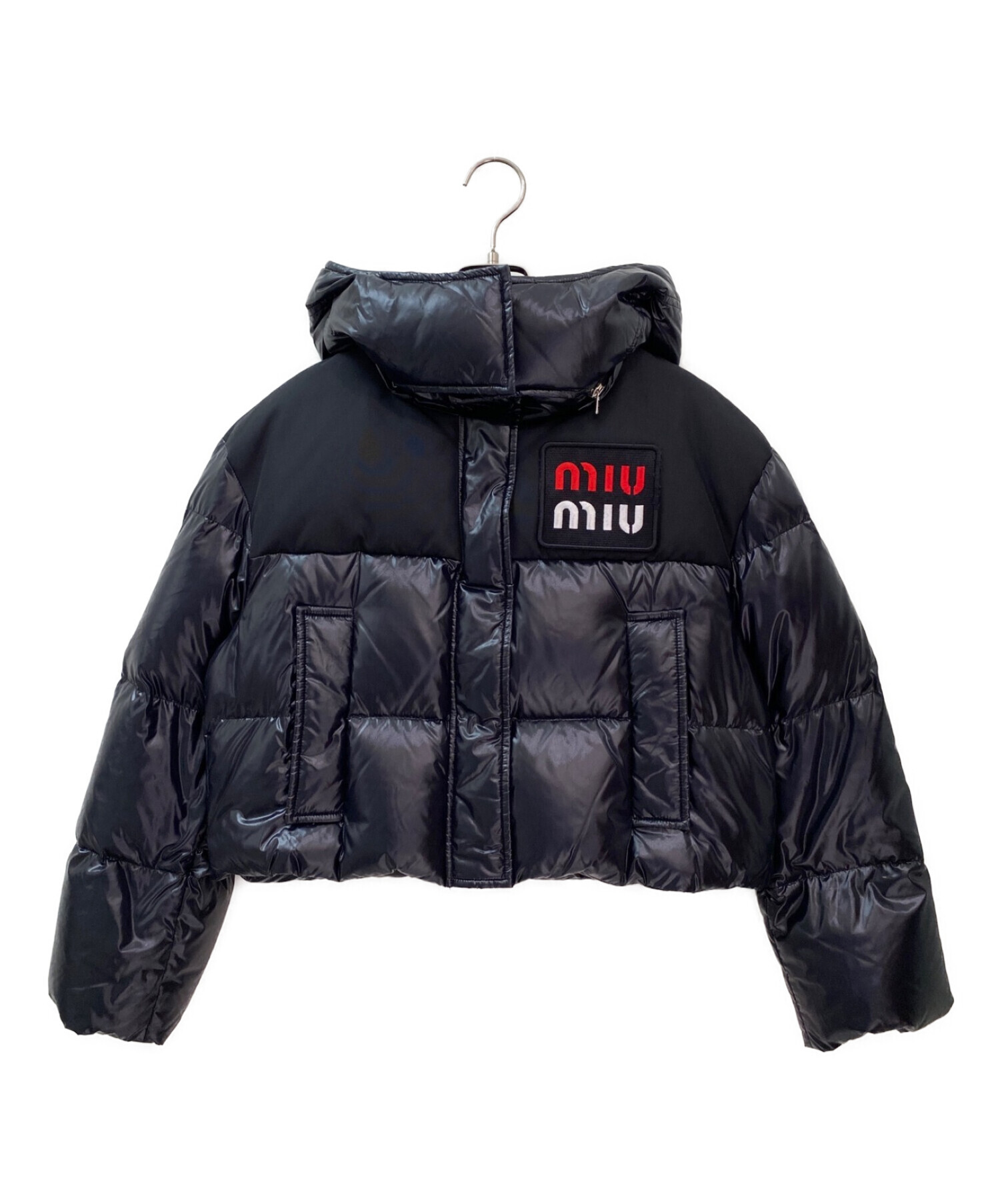 MIU MIU (ミュウミュウ) パファークロップドダウンジャケット ブラック サイズ:36