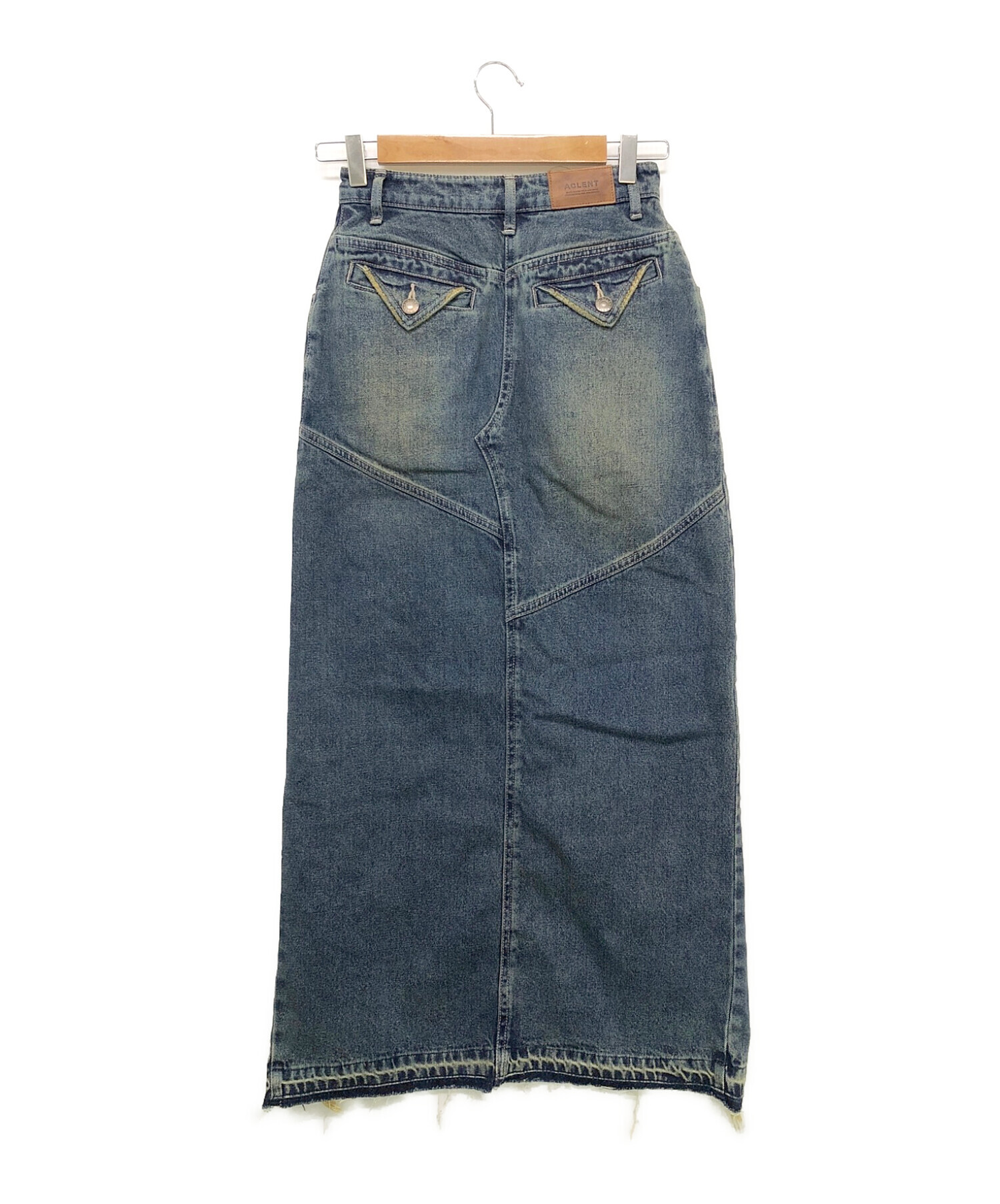 ACLENT (アクレント) Vintage fringe denim skirt インディゴ サイズ:S