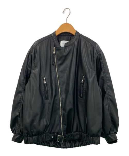 中古・古着通販】AMERI (アメリ) EGG GATHER LEATHER JACKET ブラック 