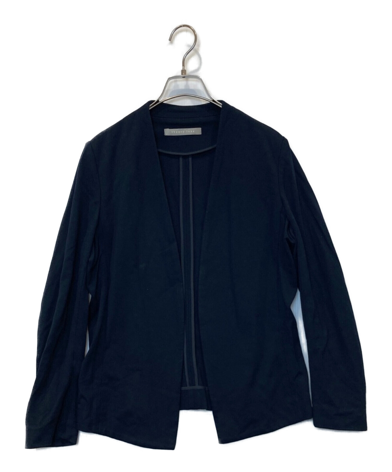 【美品】theory luxe セオリーリュクス ノーカラージャケット 紺 38 theory luxe】セオリーリュクスノーカラージャケットネイビー38