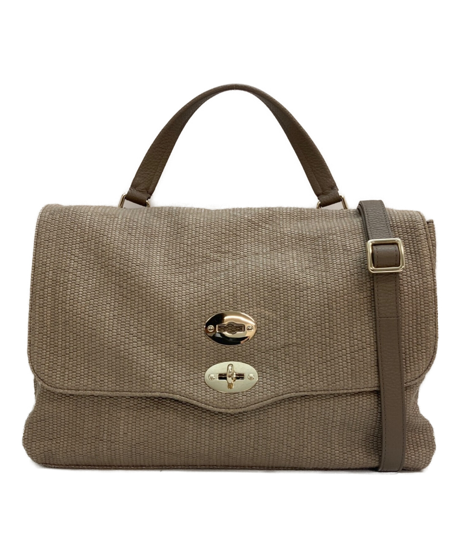 【極美品】ザネラート ポスティーナ シボ革 2WAY A4収納可 グレージュ ザネラート ポスティーナ シボ革 2WAY A4収納可 グレージュ