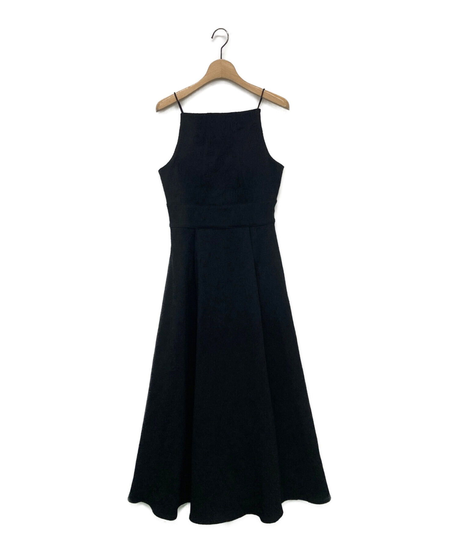L'AUBE BLANC (ローブブラン) Open Back Jacquard Dress ブラック サイズ:S