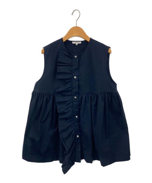 未使用！yori フリルジャケット ネイビー YOIHI フリルギャザージレ