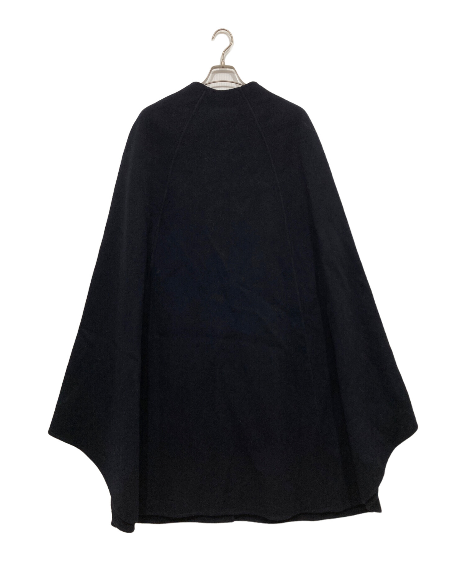 IENA La Boucle ダブルフェイスボートネックケープコート ネイビー