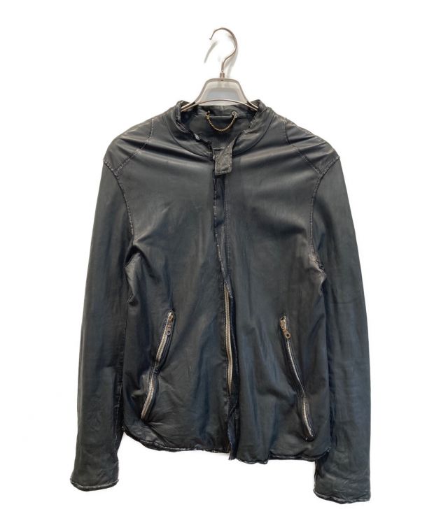中古・古着通販】sisii (シシ) シングルライダースジャケット ブラック 