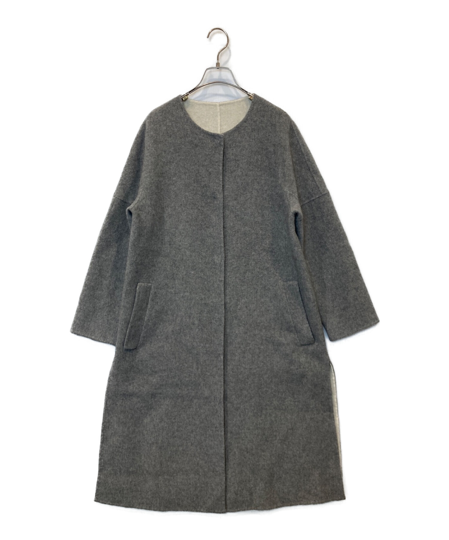 中古・古着通販】allureville (アルアバイル) ノーカラーウールコート 