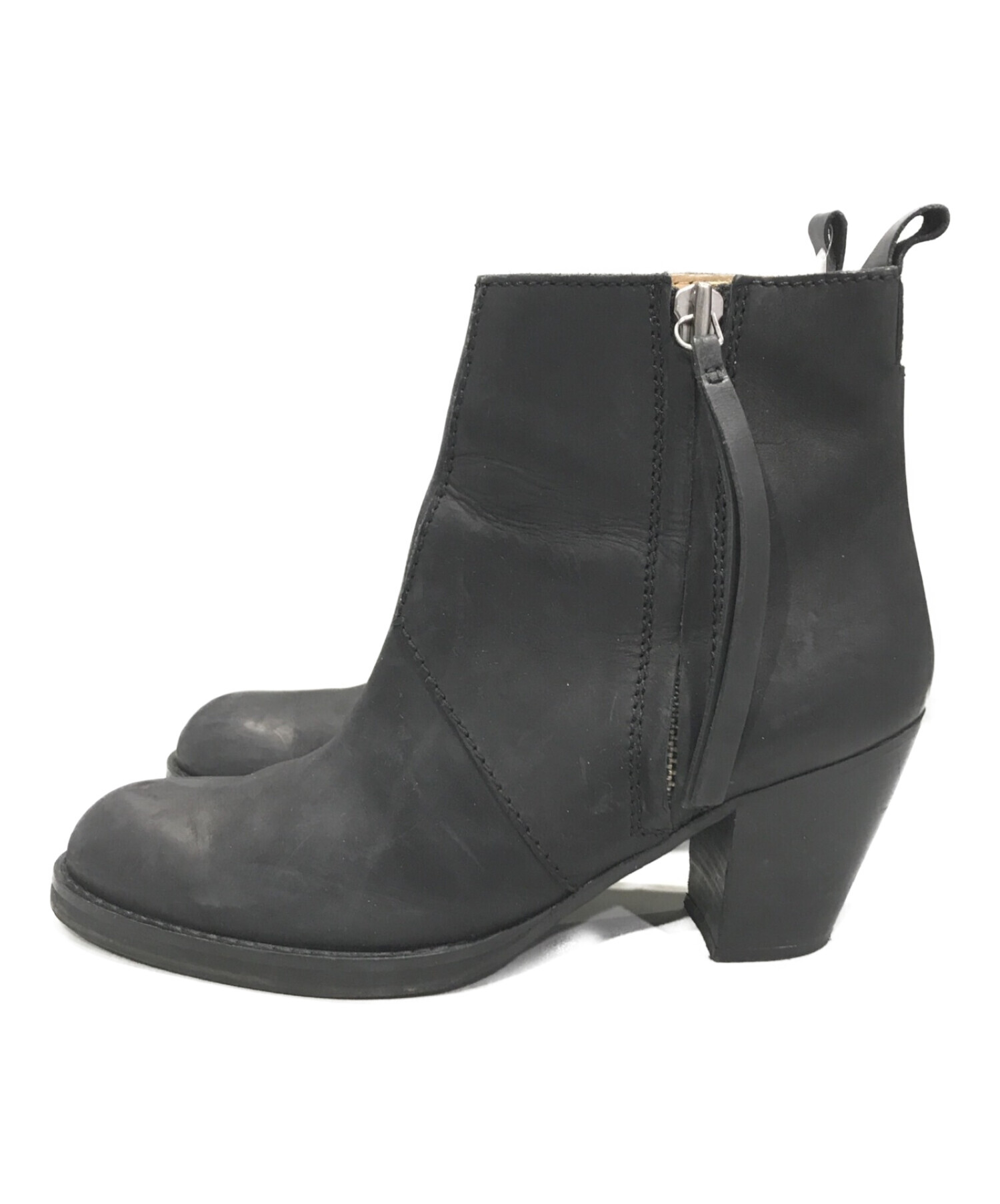 中古・古着通販】Acne (アクネ) ショートブーツ ブラック サイズ:40 