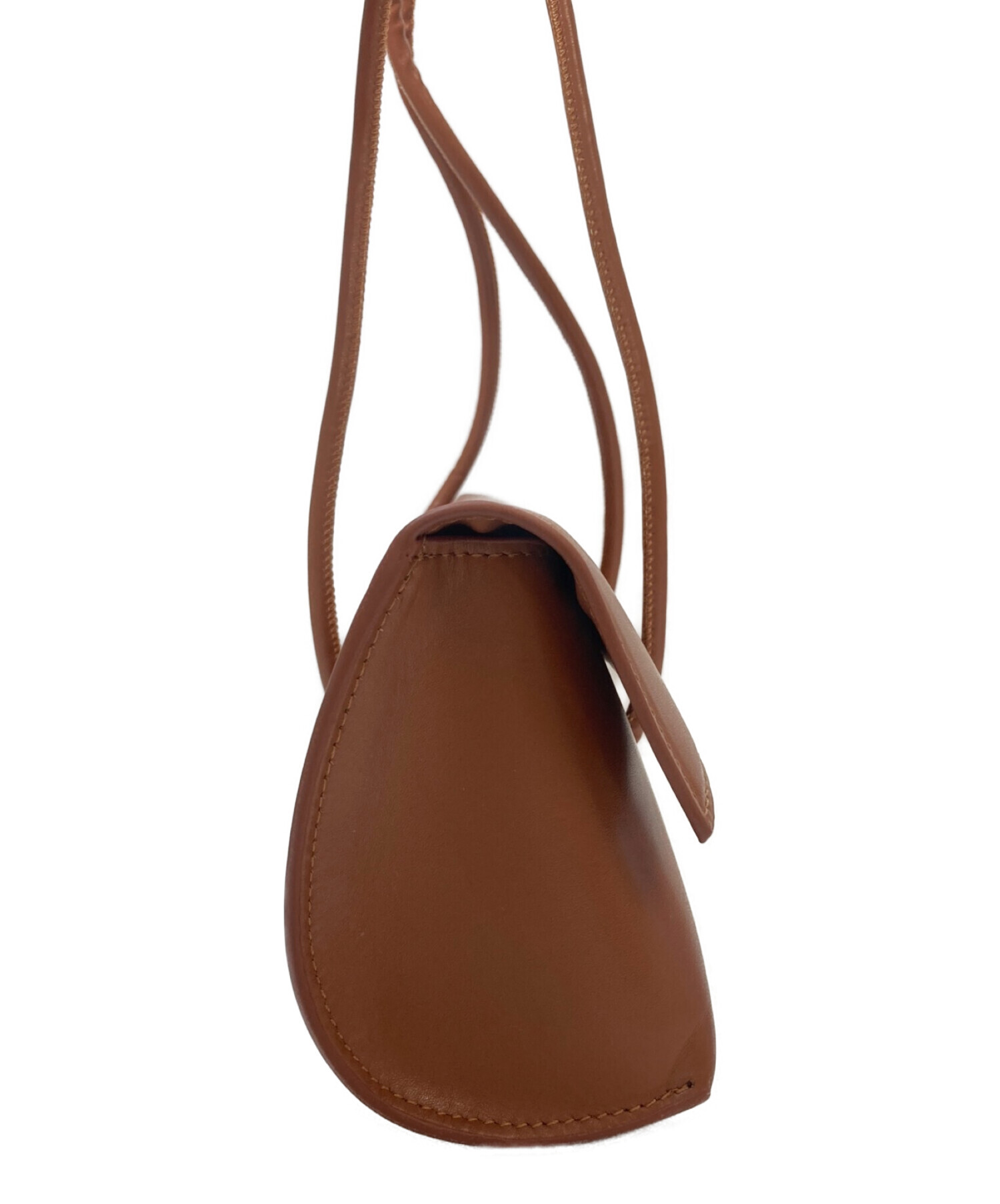 中古・古着通販】AMERI (アメリ) RECTANGLE LEATHER BAG ブラウン  