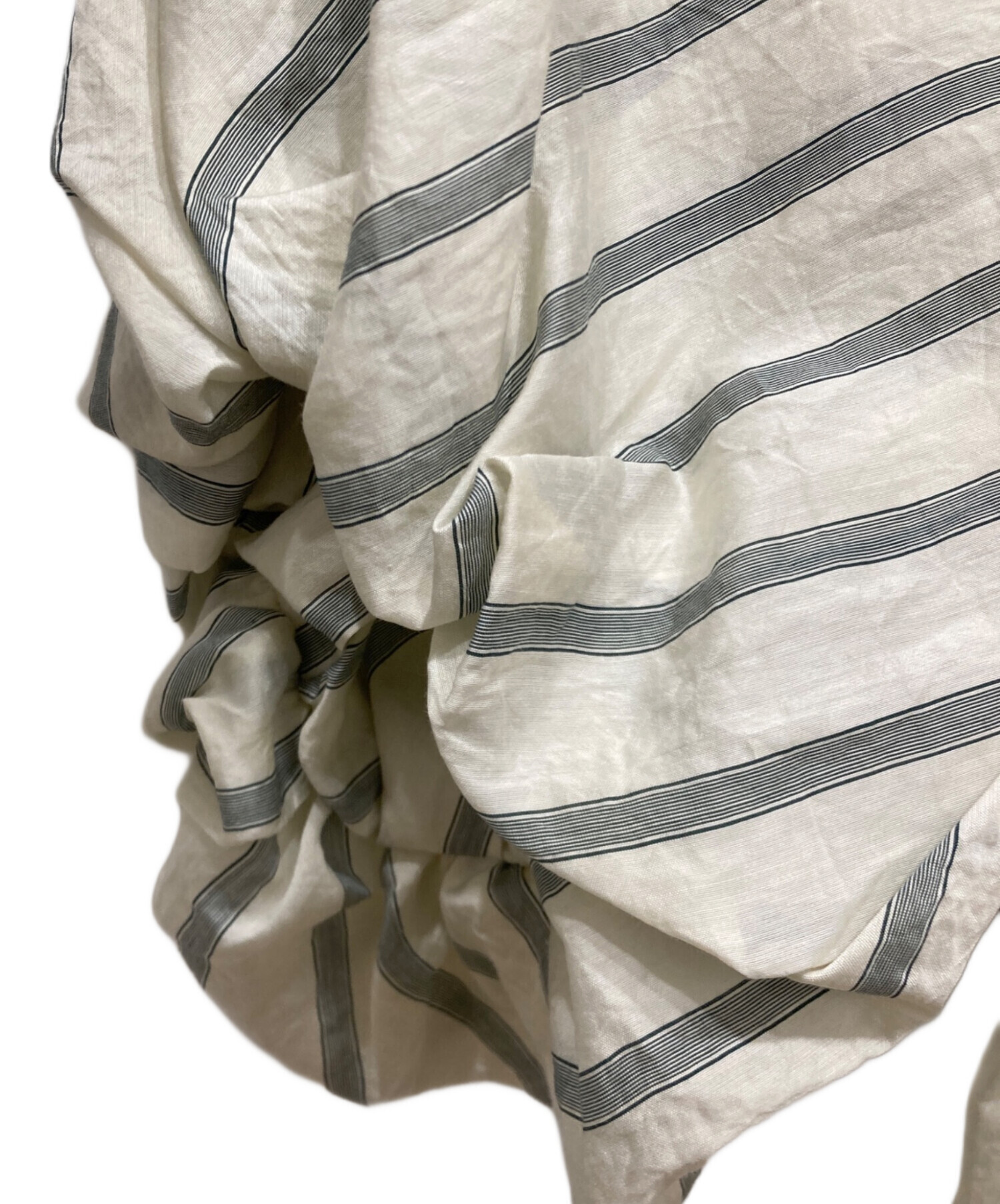 中古・古着通販】Uhr (ウーア) Striped Volume Sleeve Blouse 