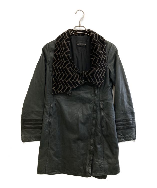 中古・古着通販】EMPORIO ARMANI (エンポリオアルマーニ) レザーコート  