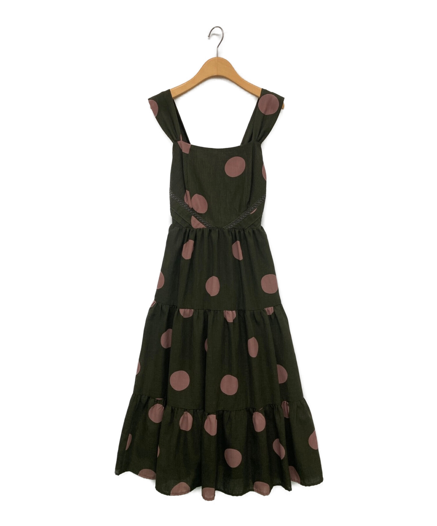 Polka Dots Open Back Dress (navy-Mサイズ)