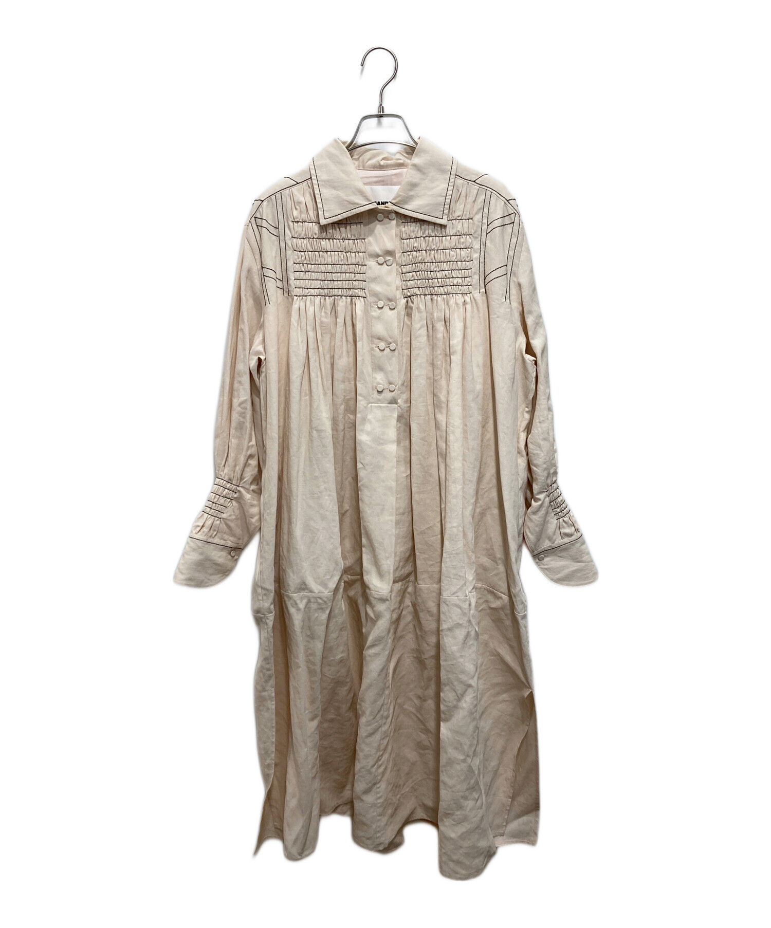 JIL SANDER ジルサンダー シャツワンピース 32(XXS位) ベージュ 【古着  