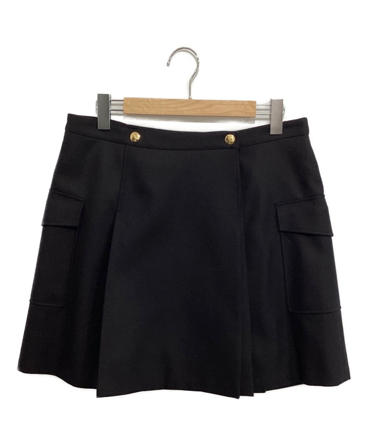 中古・古着通販】CELINE (セリーヌ) パッチポケットスカート ブラック  