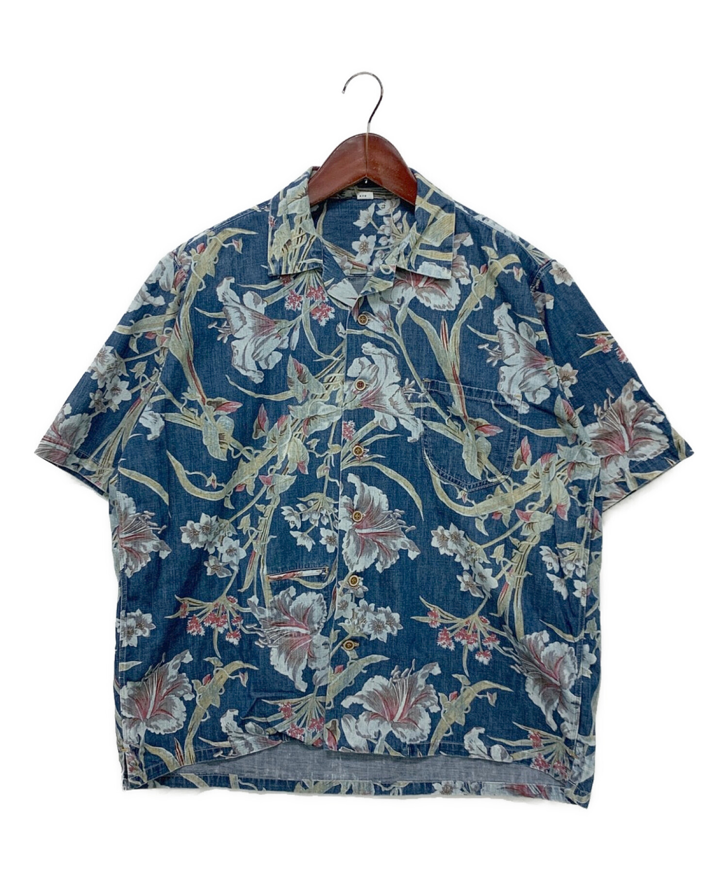 【美品】45R ゴマデニムのリリープリント908オーシャンシャツ