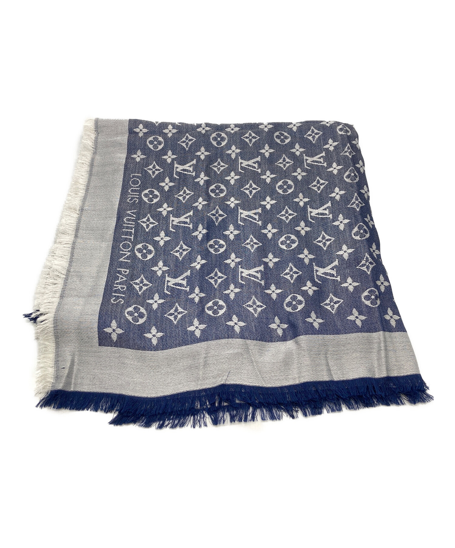 ✨美品✨ルイヴィトン 大判ストール モノグラム ジャガード ウール シルク