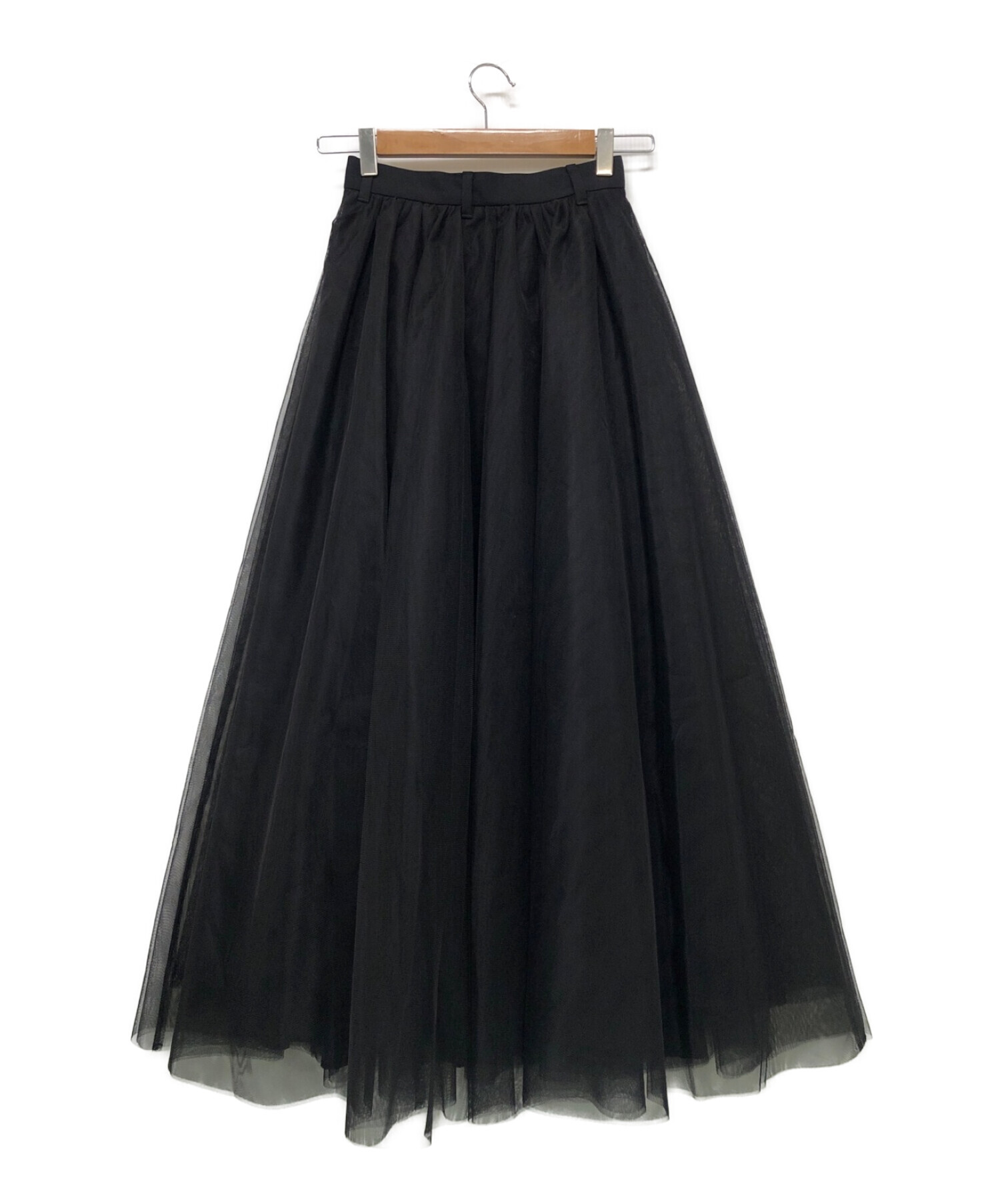 中古・古着通販】CLANE (クラネ) VOLUME LONG PANIER SKIRT ブラック  