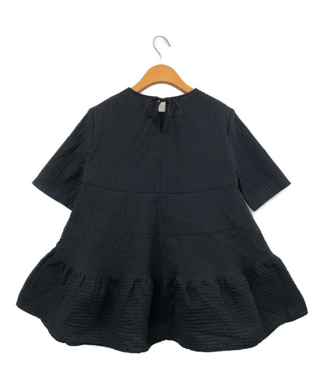 yori】フクレティアードブラウスブラック38