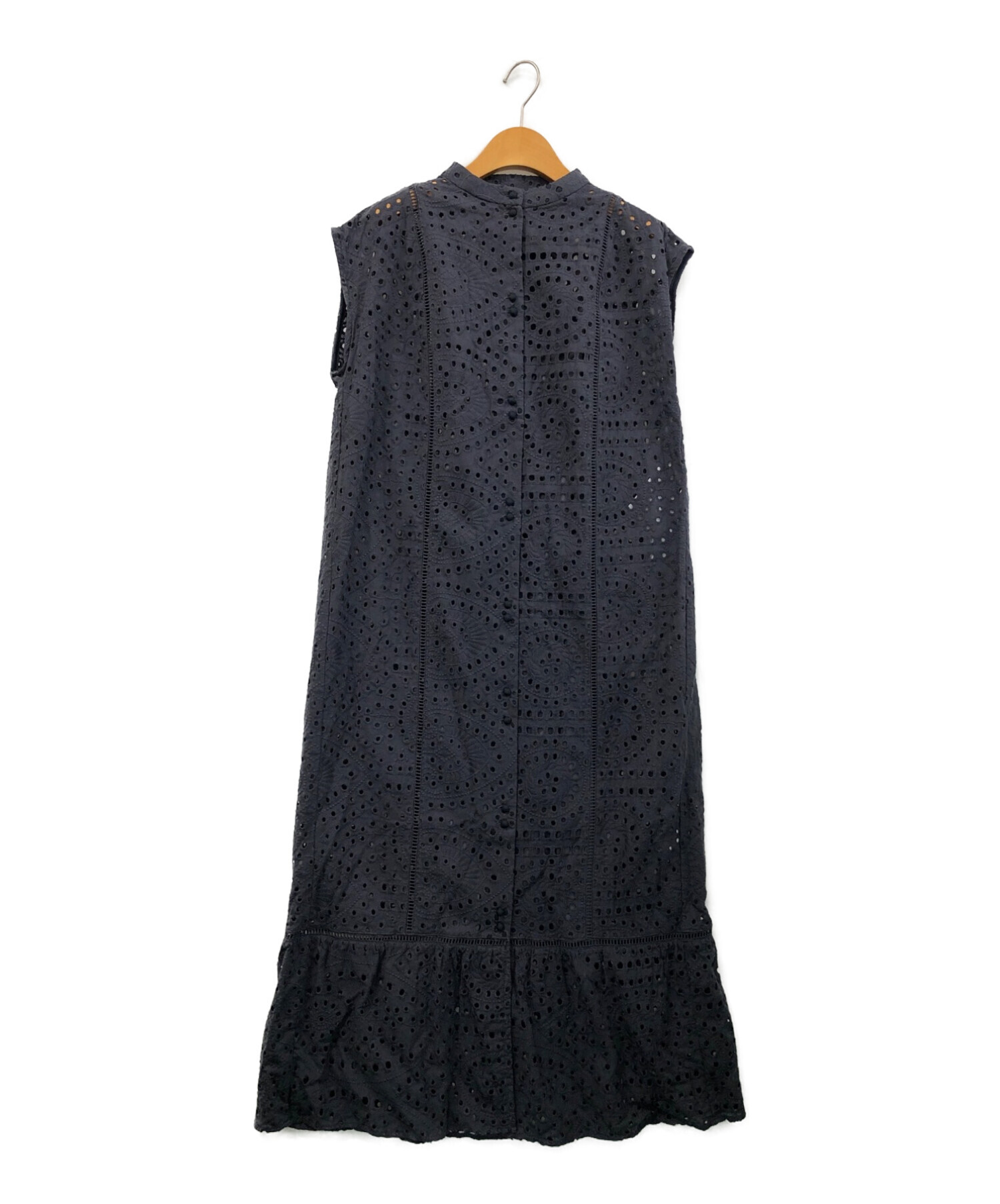AMERI (アメリ) EYELET LACE SHIRT DRESS ブラック サイズ:M