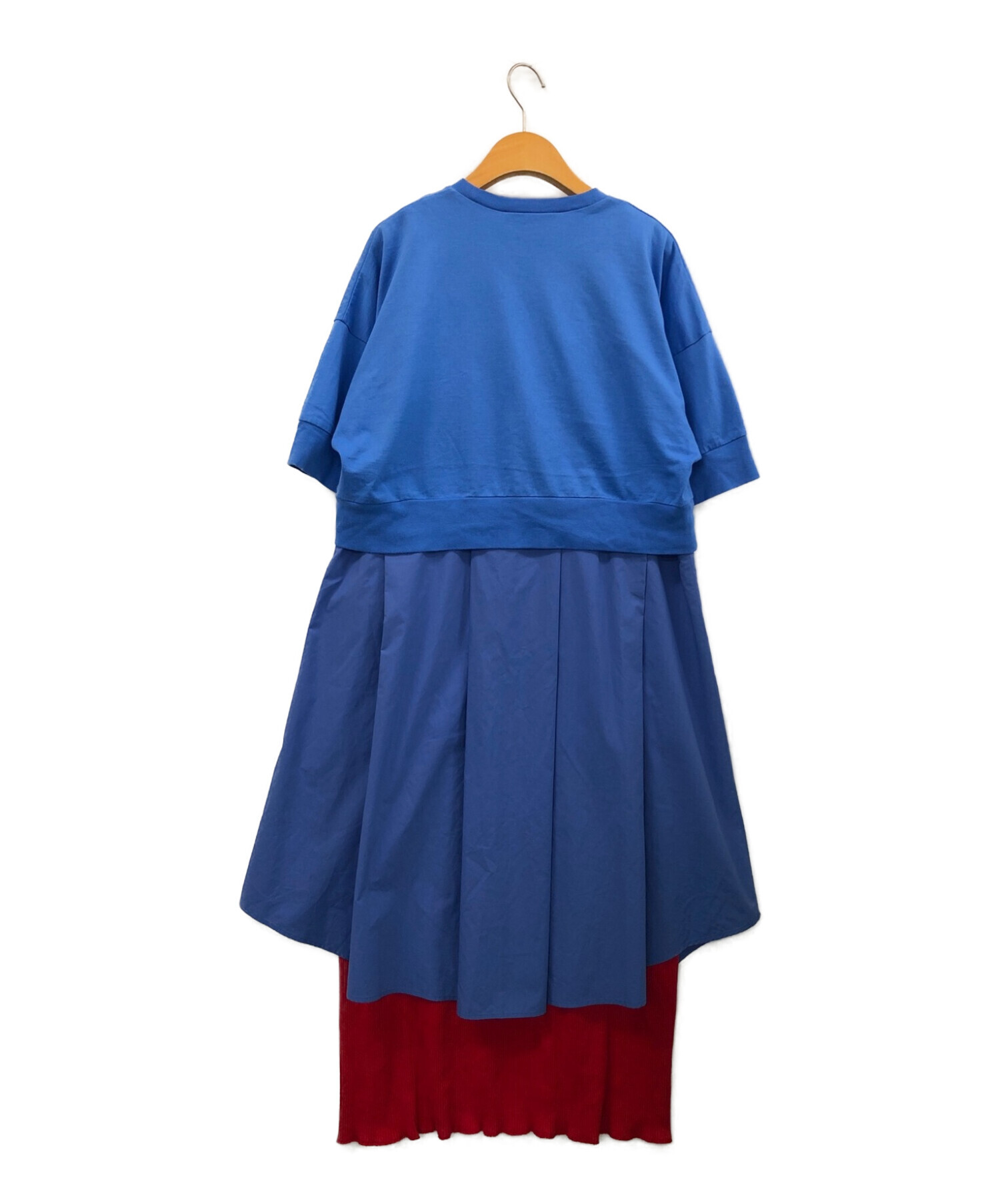ENFOLD (エンフォルド) クラシック天竺スタイルデザインdress ブルー サイズ:36