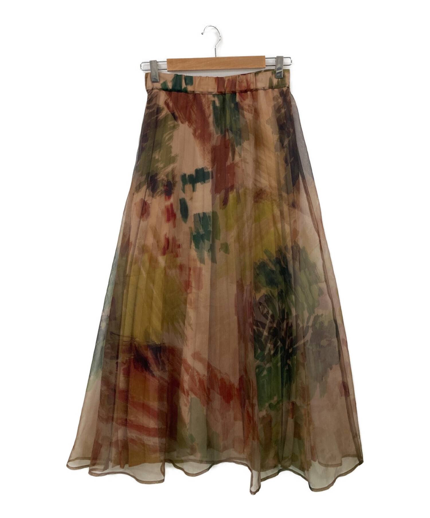 Ameri VINTAGE (アメリヴィンテージ) und willow paint pleats skirt ブラウン サイズ:M