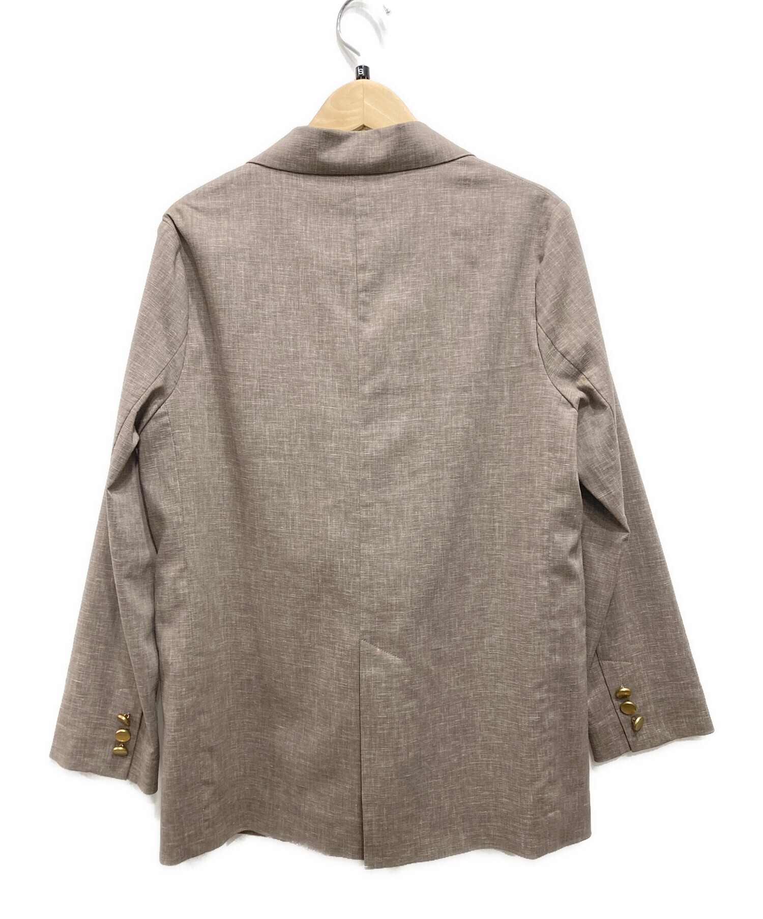 【週末お値下げ】美品Noble 麻ストレッチダブルブレストジャケット38 週末お値下げ】美品Noble 麻ストレッチダブルブレストジャケット