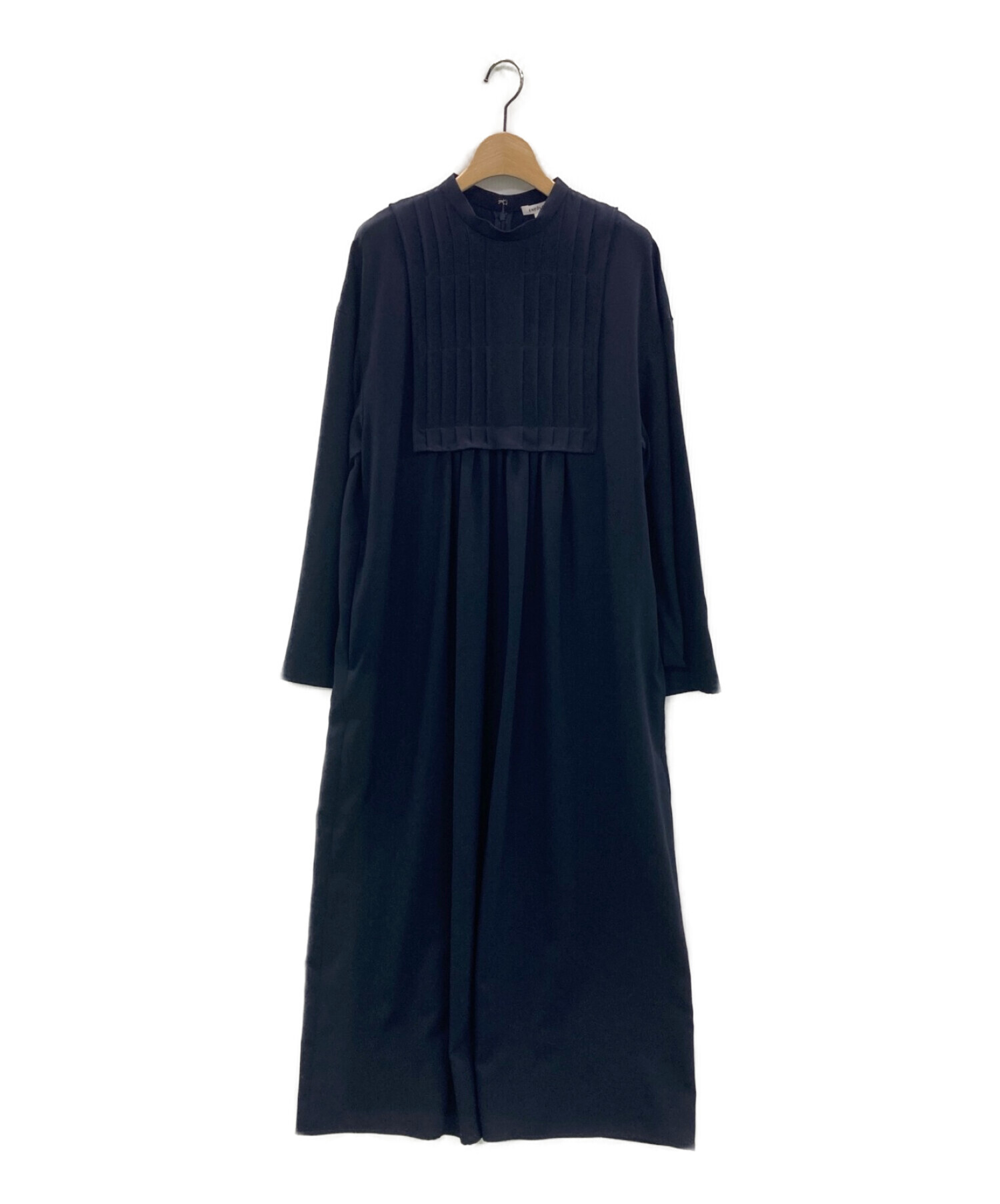 ENFOLD PIN-TACK DRESS ピンタックドレス エンフォルド 黒