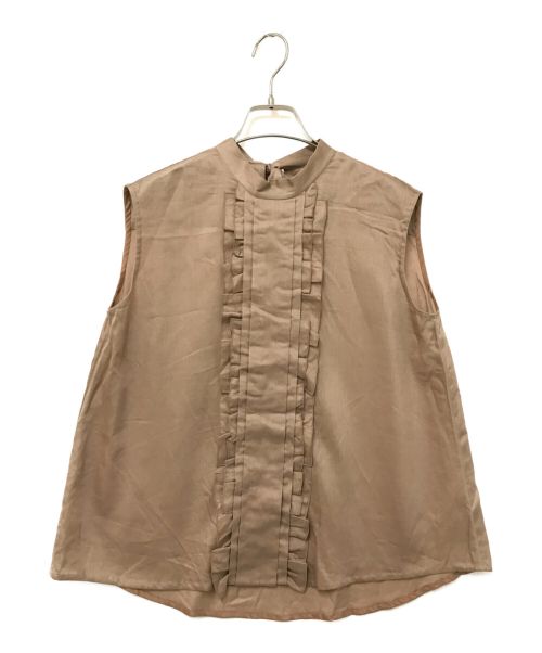 Drawer 近年 コットンフリルバックリボンノーカラーブラウス ドゥロワー Drawer 近年 コットンフリルバックリボンノーカラーブラウス