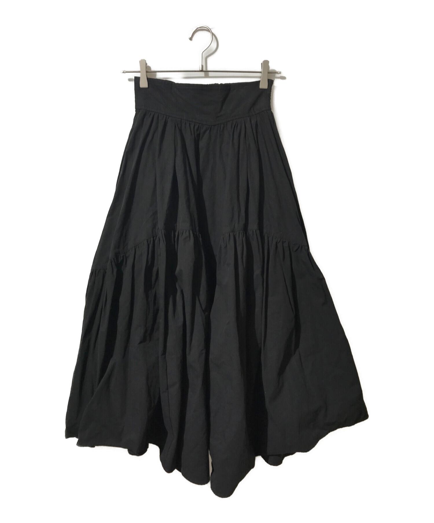 DOUBLE STANDARD CLOTHING (ダブルスタンダードクロージング) ギャザーロングスカート ブラック サイズ:36