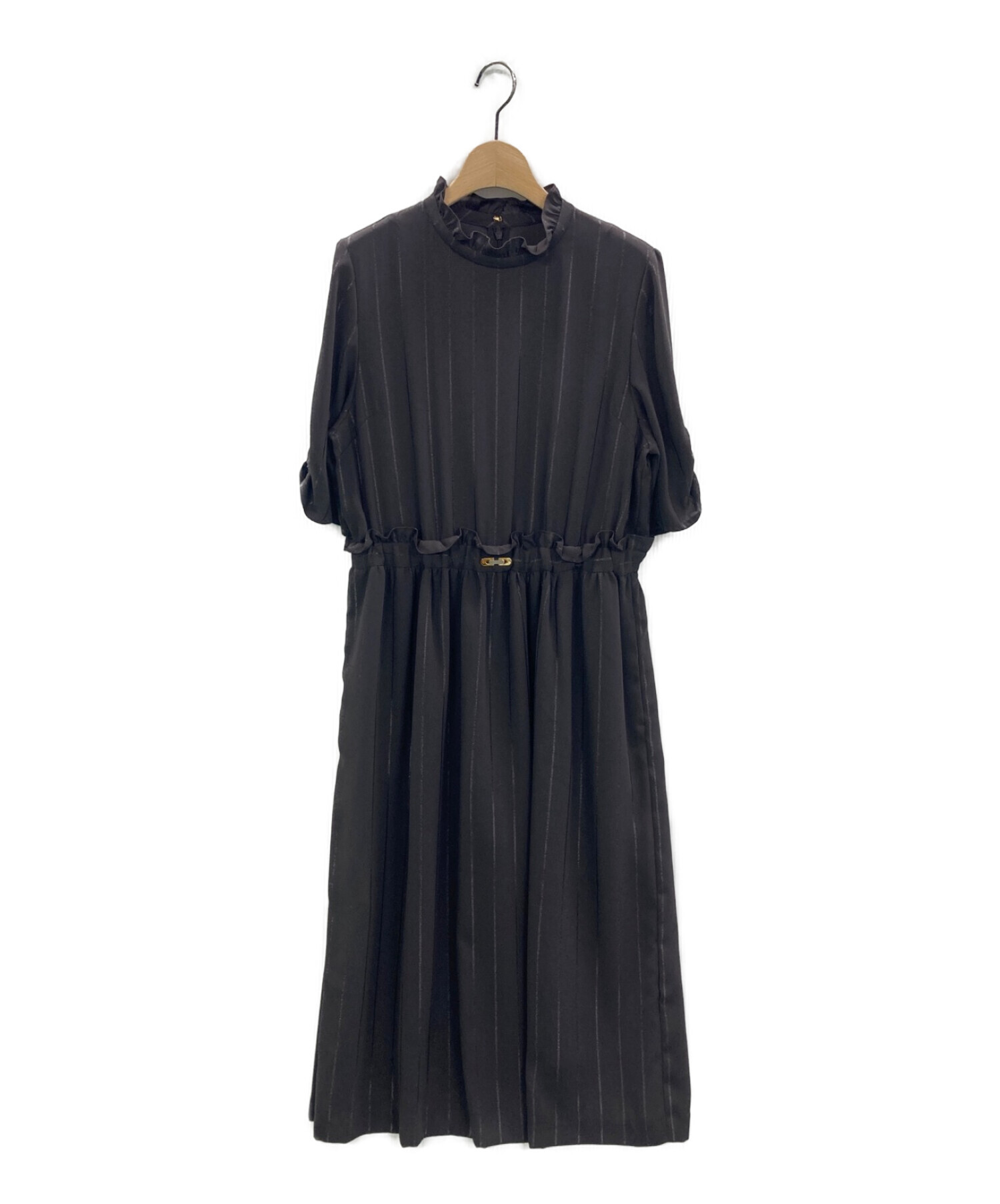 中古・古着通販】MUVEIL (ミュベール) ラメストライプワンピース  