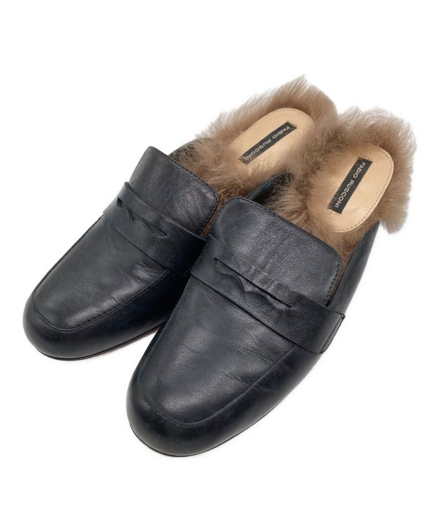 FABIO RUSCONI スエードバブーシュミュール 36