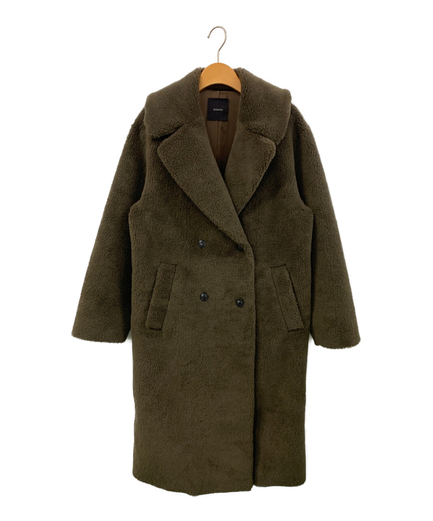 アニュアンス anuans ウールブレンドボアダブルロングコート （KHAKI