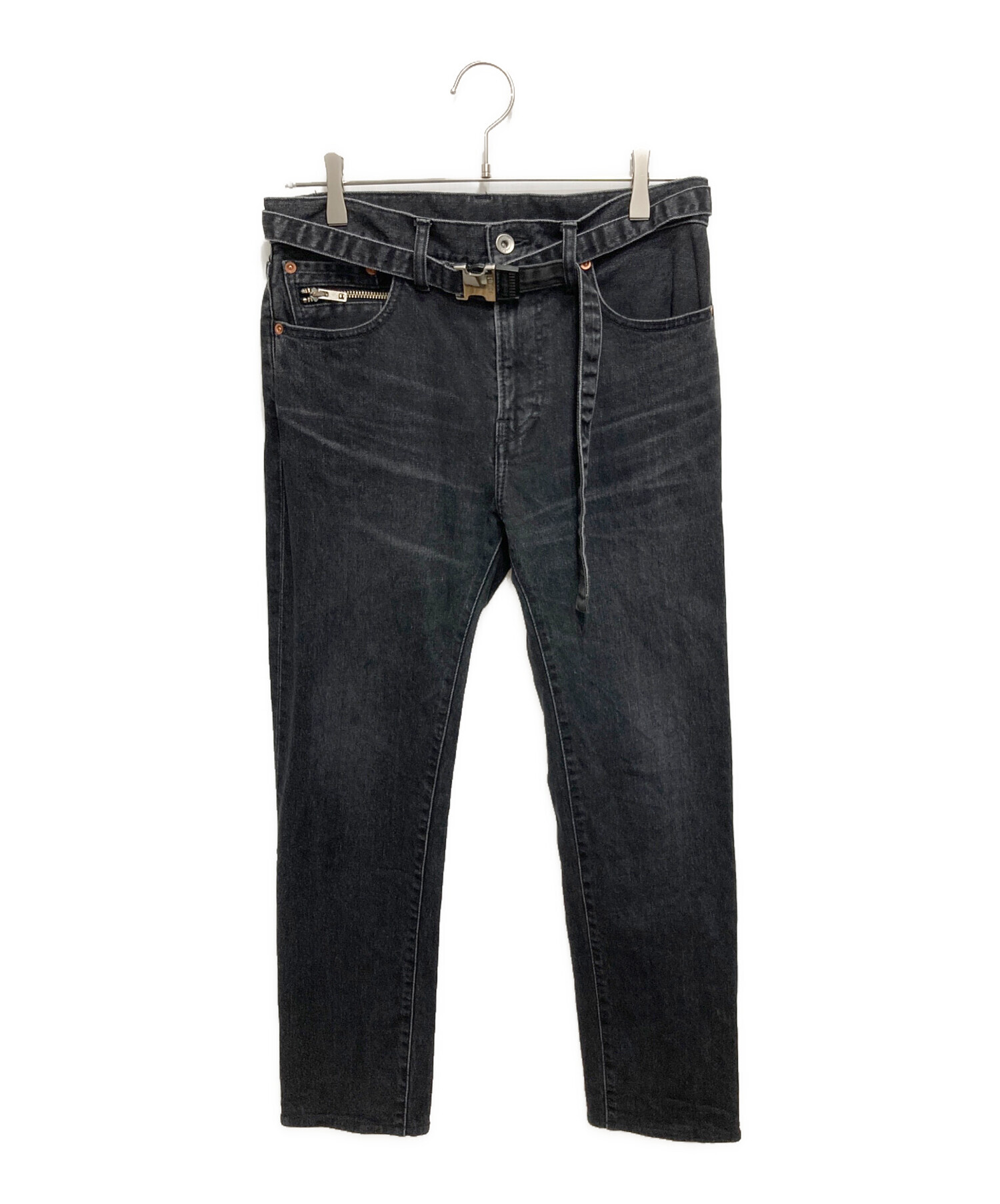 中古・古着通販】sacai (サカイ) Slim Tapered Denim Pants ブラック  