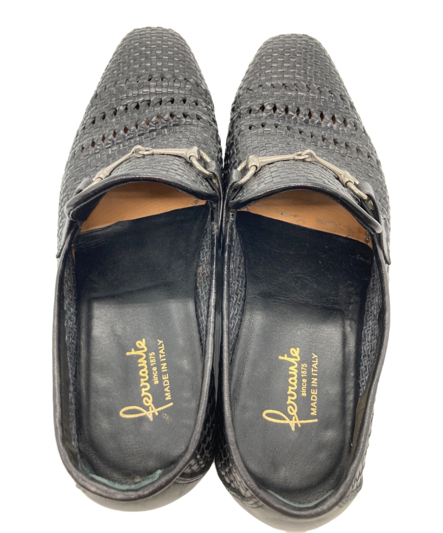 新品 FERRANTE VIAGGIO フェランテ 25 ビットローファー 凄まじい 黒