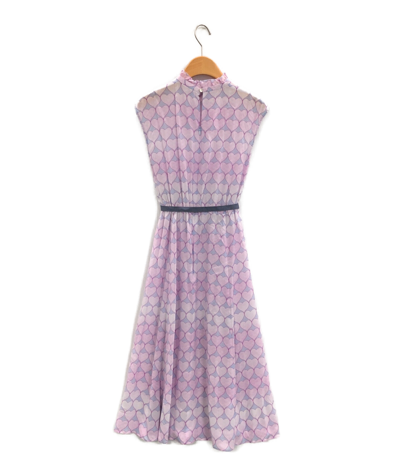 ANAYI アナイプレイフルハートプリントフレアワンピース