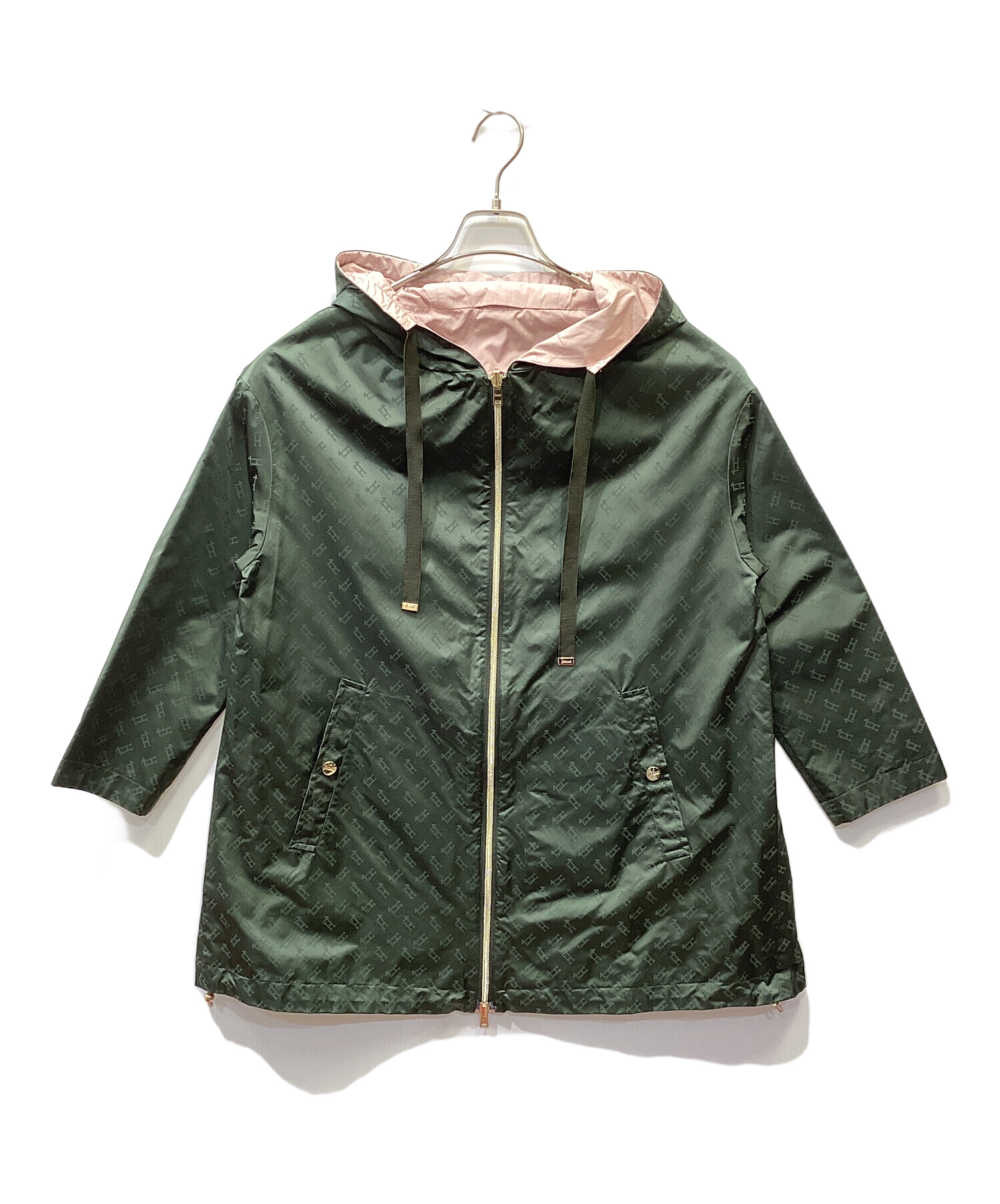 中古・古着通販】HERNO (ヘルノ) リバーシブルコート グリーン×ピンク 