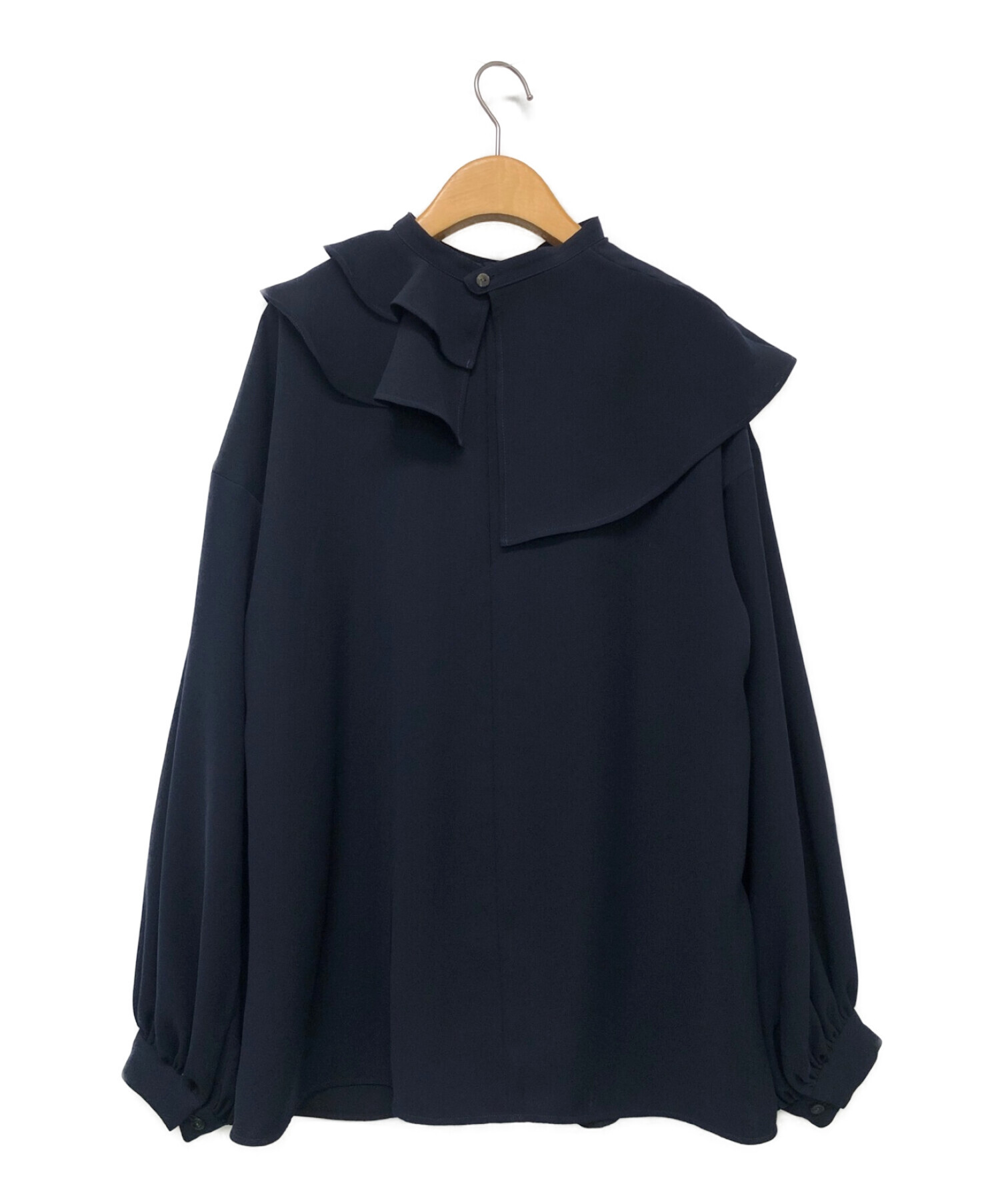 ENFOLD 2024SS TWO-WAY NECK BLOUSE ネイビー