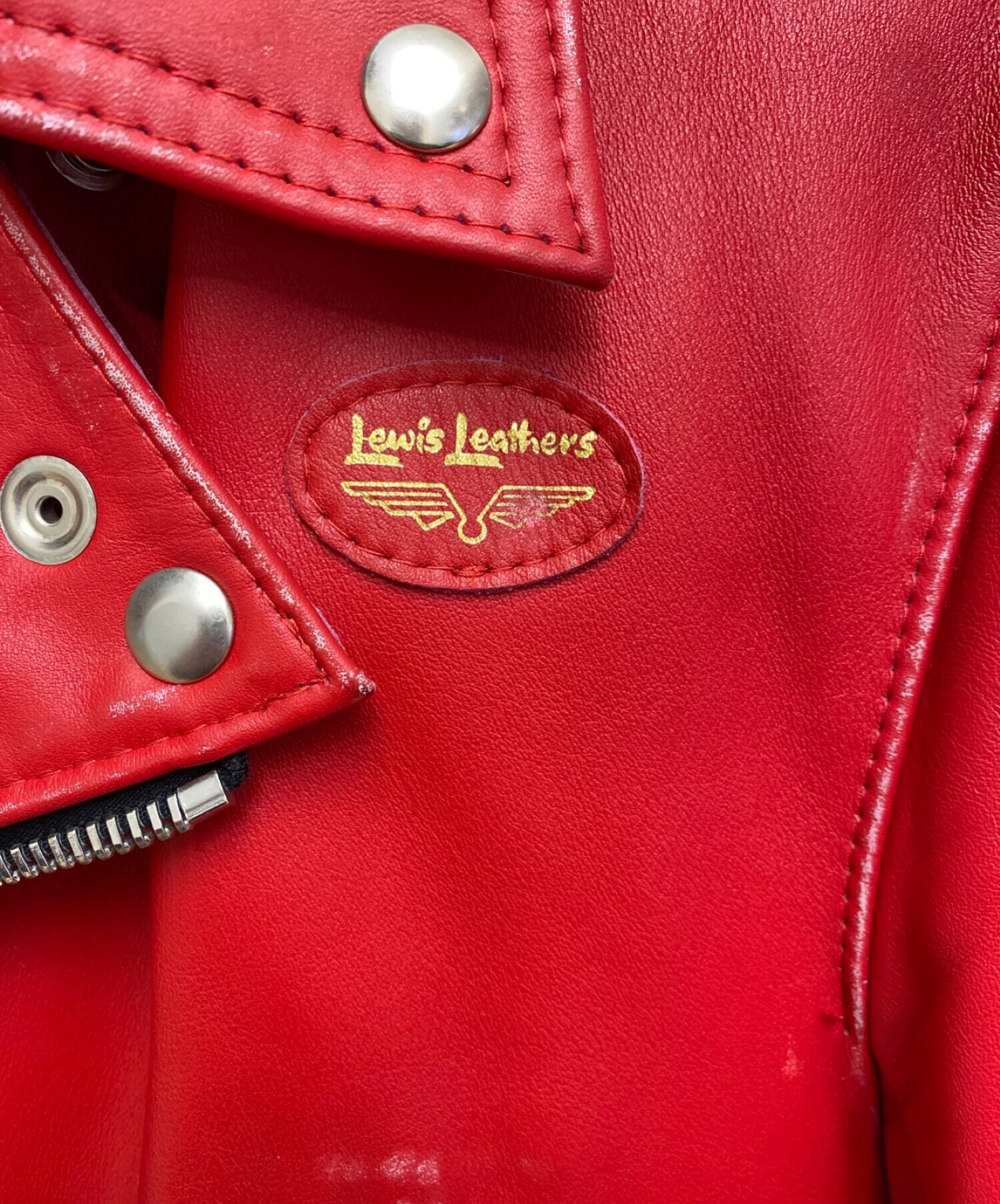 COMME des GARCONS (コムデギャルソン) Lewis Leathers (ルイスレザース) ライトニング/ダブルライダースジャケット  レッド サイズ:36