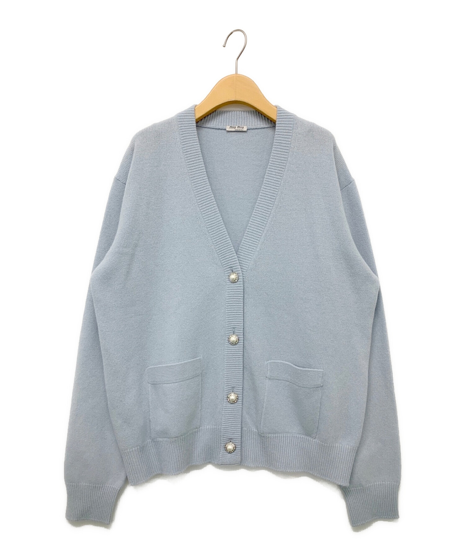 中古・古着通販】MIU MIU (ミュウミュウ) パールボタンカーディガン  