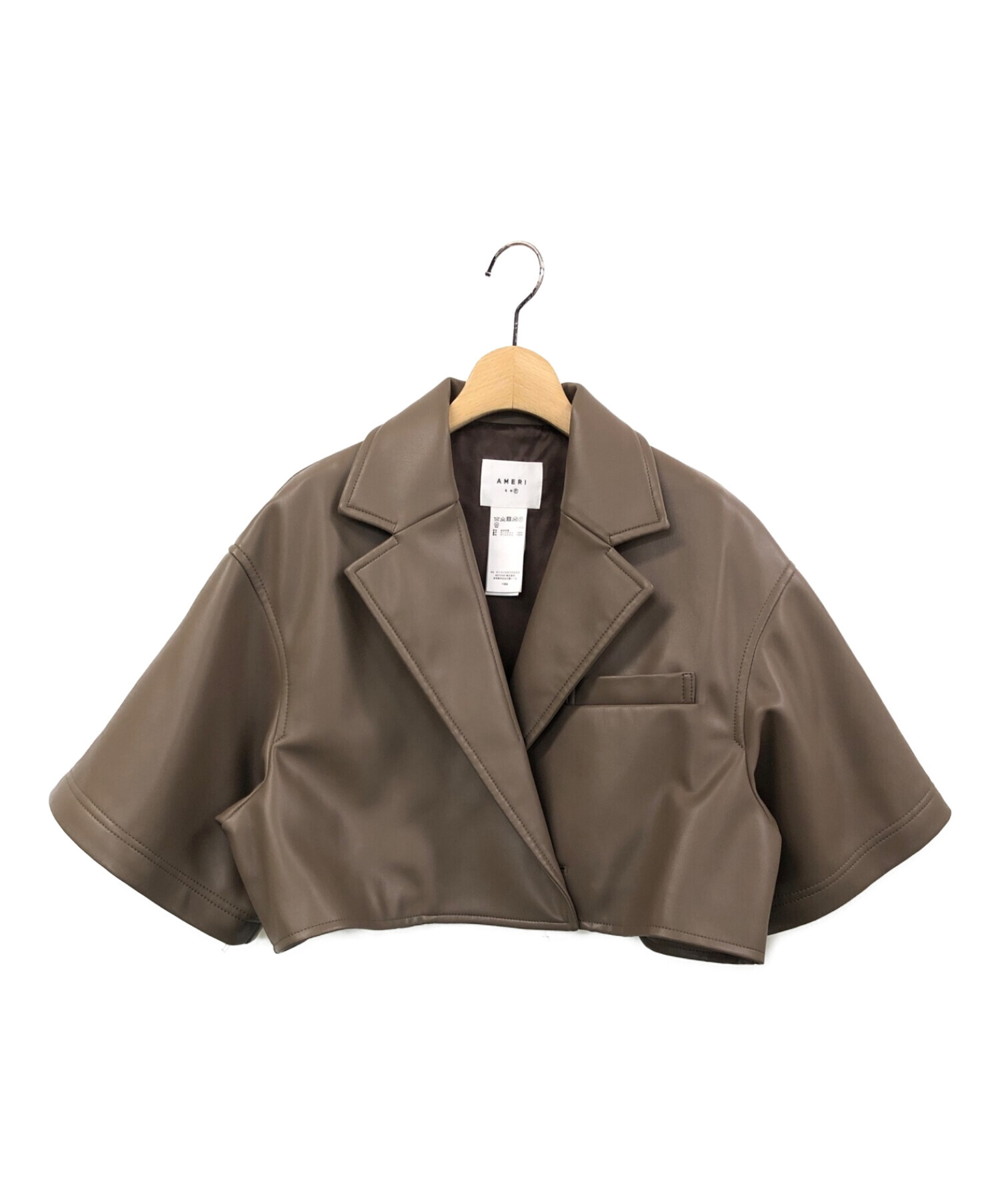 中古・古着通販】Ameri (アメリ) 2WAY FAKE LEATHER SHORT JACKET 
