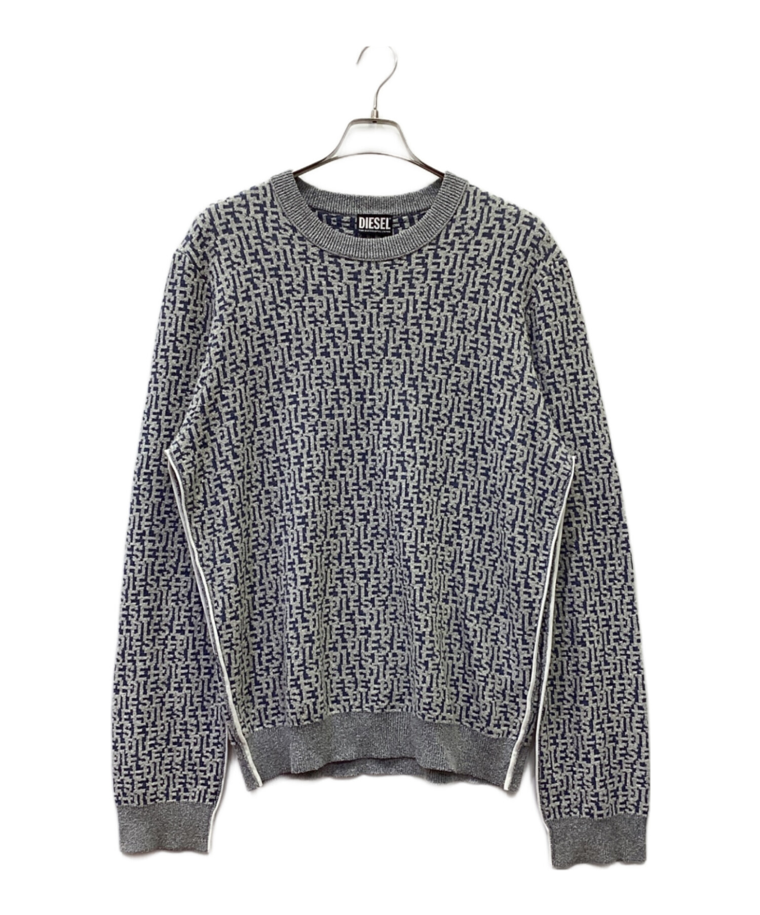 中古・古着通販】DIESEL (ディーゼル) 総柄クルーネックニット 