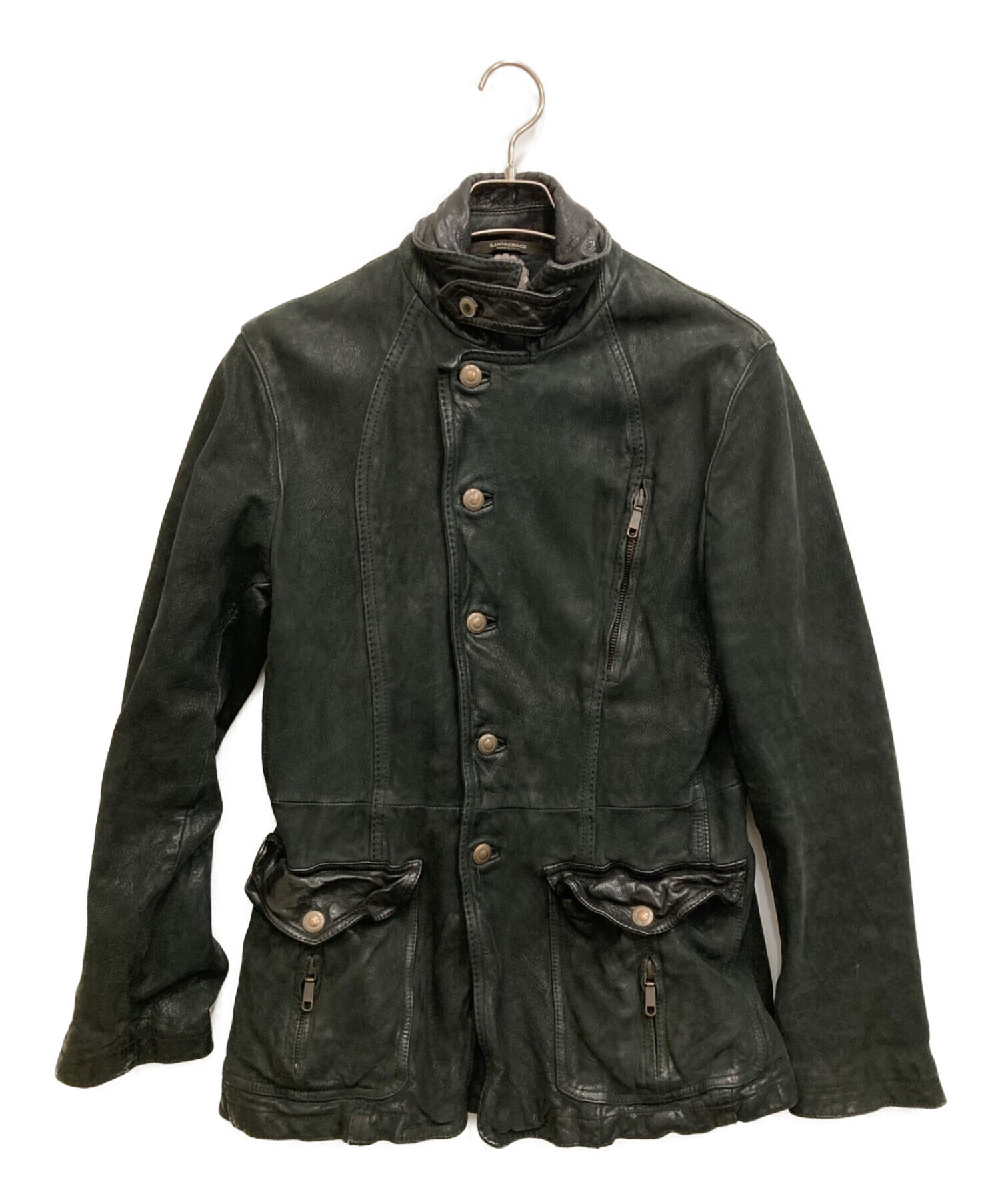 希少ヘビ革　SANTACROCE サンタクローチェ レザー ライダースジャケット 希少ヘビ革 SANTACROCE サンタクローチェ レザー ライダースジャケット