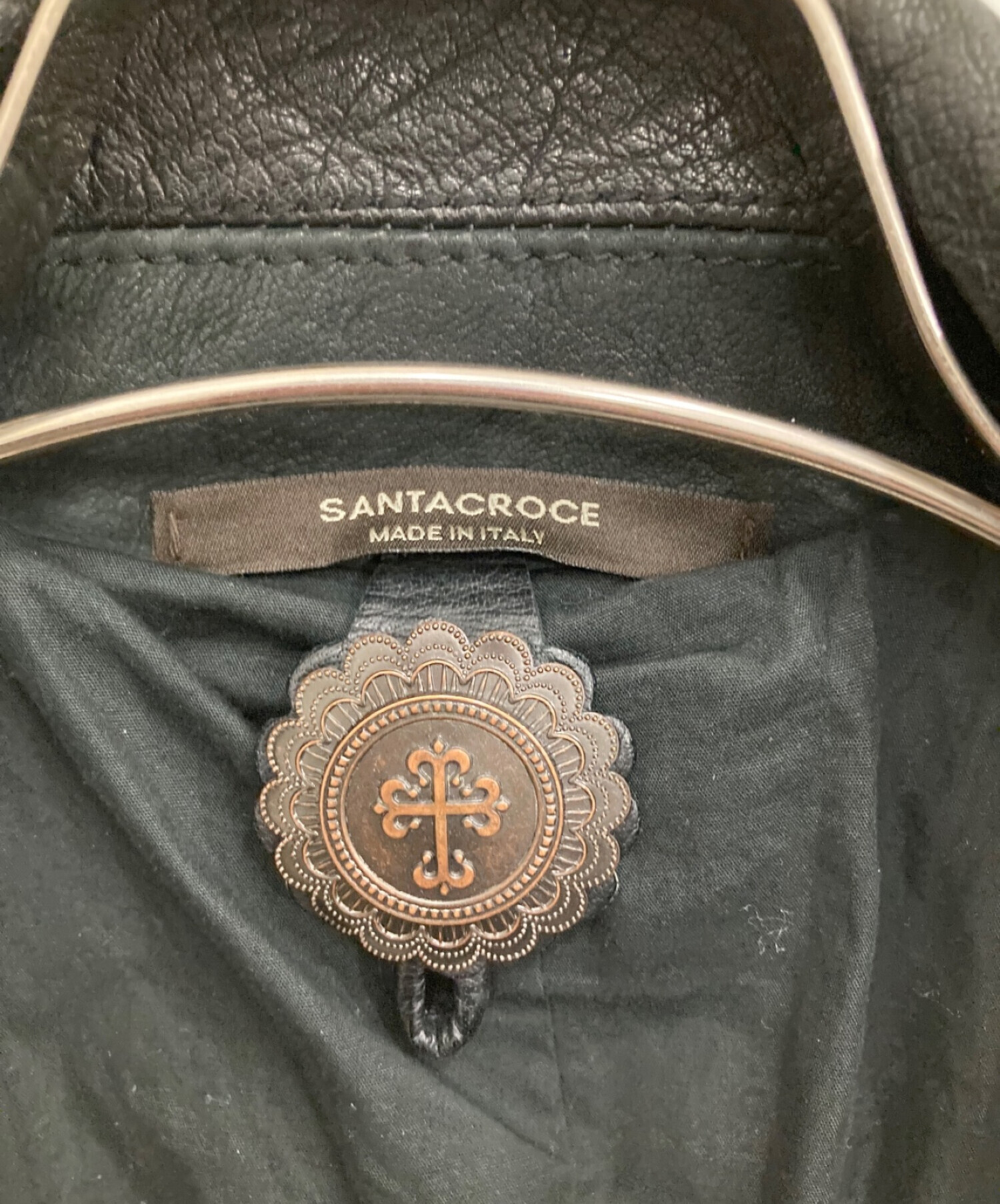 SANTACROCEサンタクローチェ レザージャケット 革ジャン 茶色　xsライダース