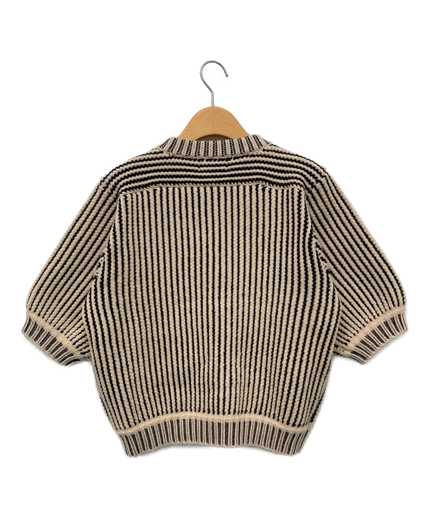 CLANE STRIPE CABLE HALF SLEEVE CARDIGAN CLANE☆STRIPE CABLE HALF  