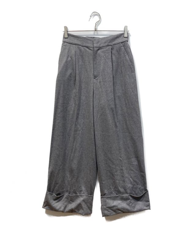 中古・古着通販】SACRA (サクラ) ウールタックワイドパンツ グレー 