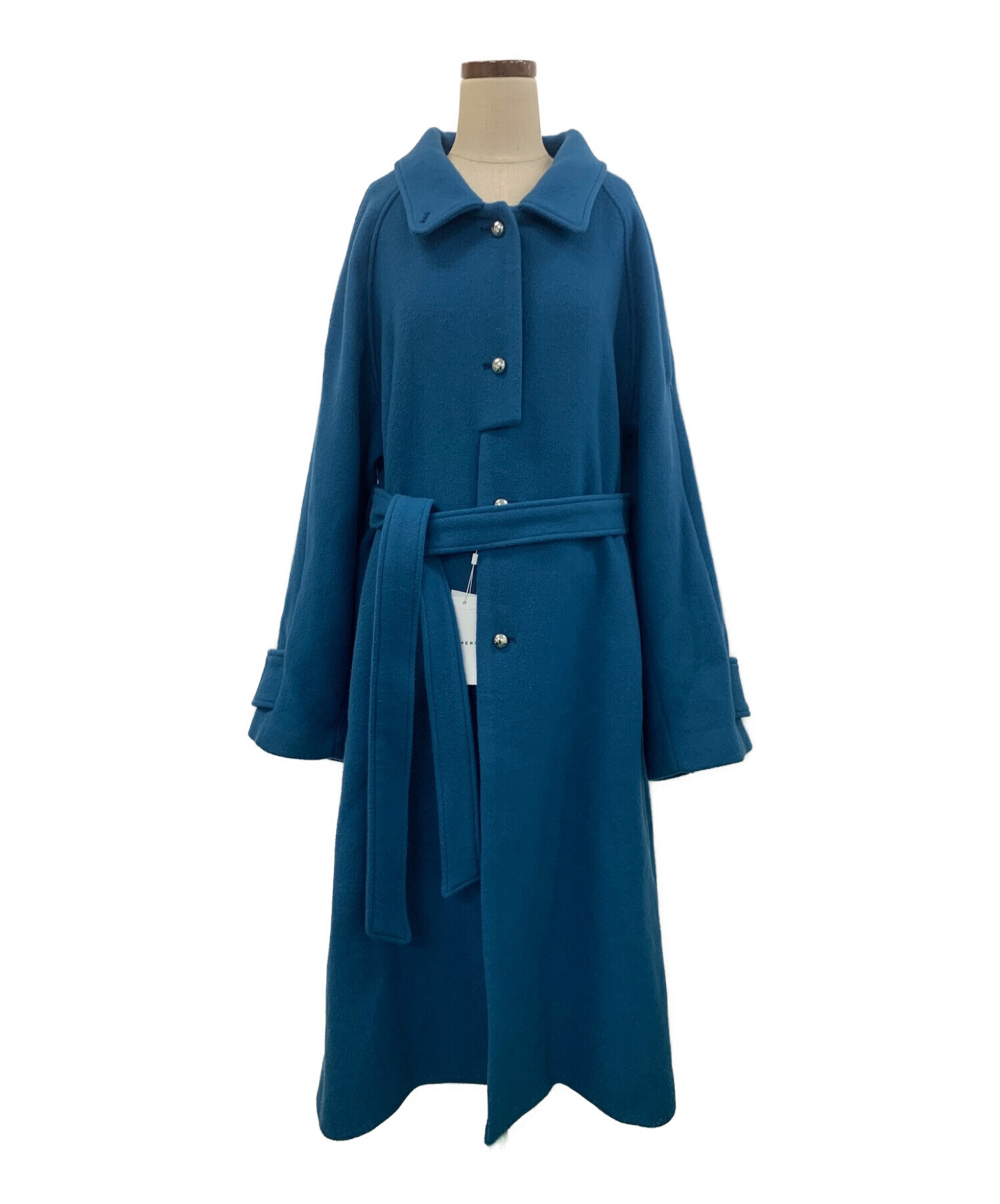 中古・古着通販】Ameri (アメリ) SOFT WOOL BAL COLLAR COAT ブルー 