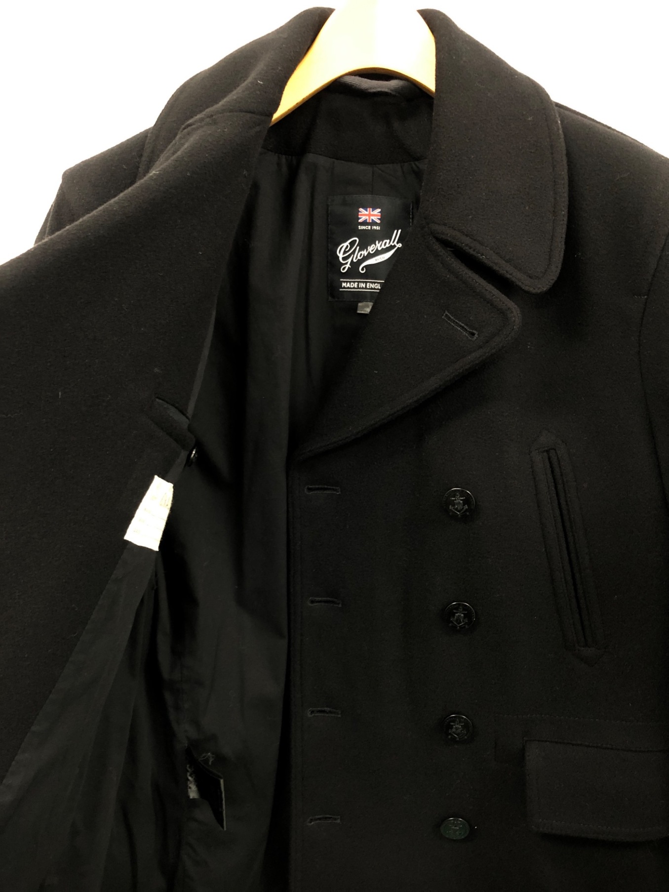 Gloverall グローバーオール チャーチル ピーコート Sサイズ 黒 【公式