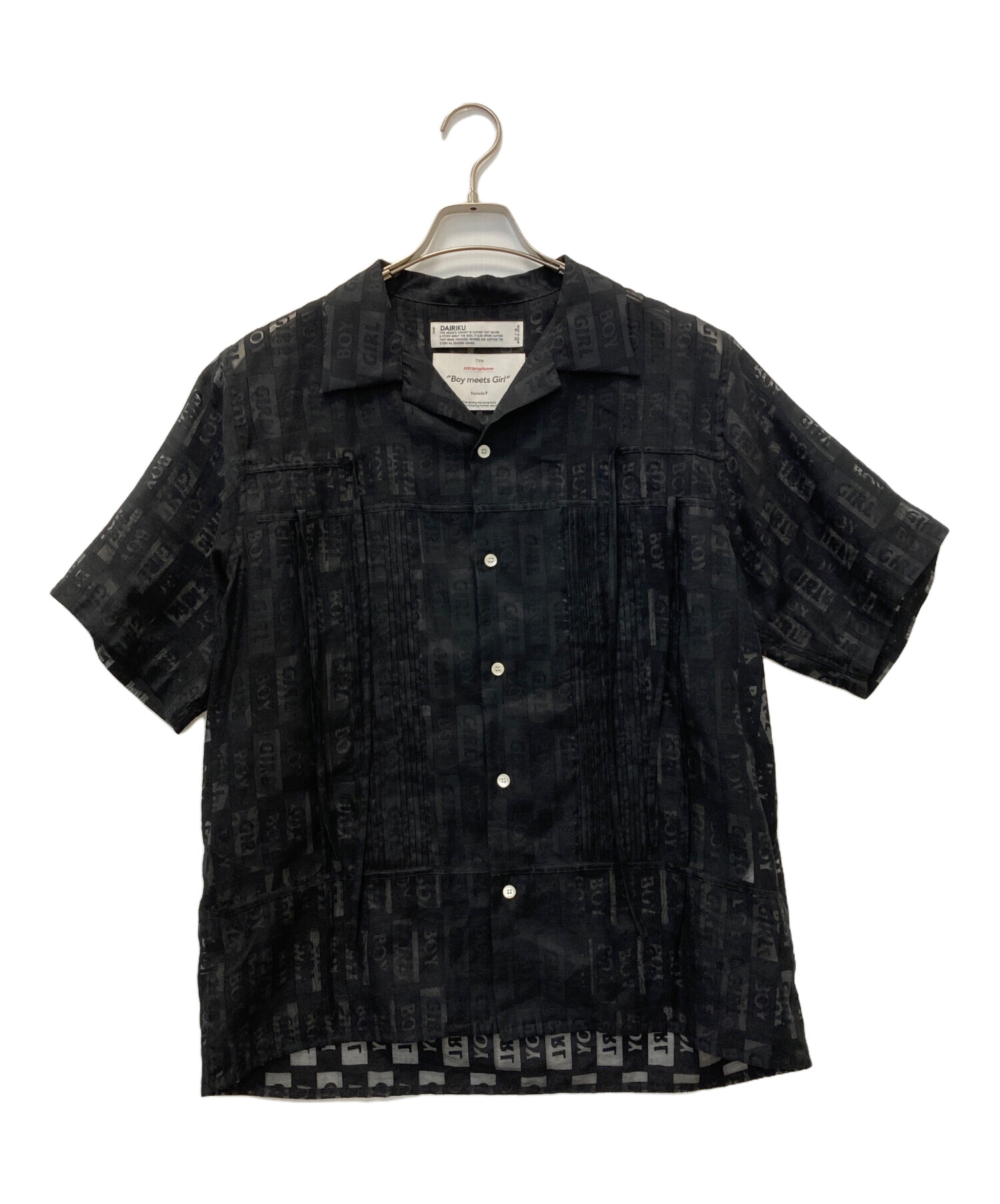 中古・古着通販】DAIRIKU (ダイリク) LOVE Open Collar Shirt ブラック 