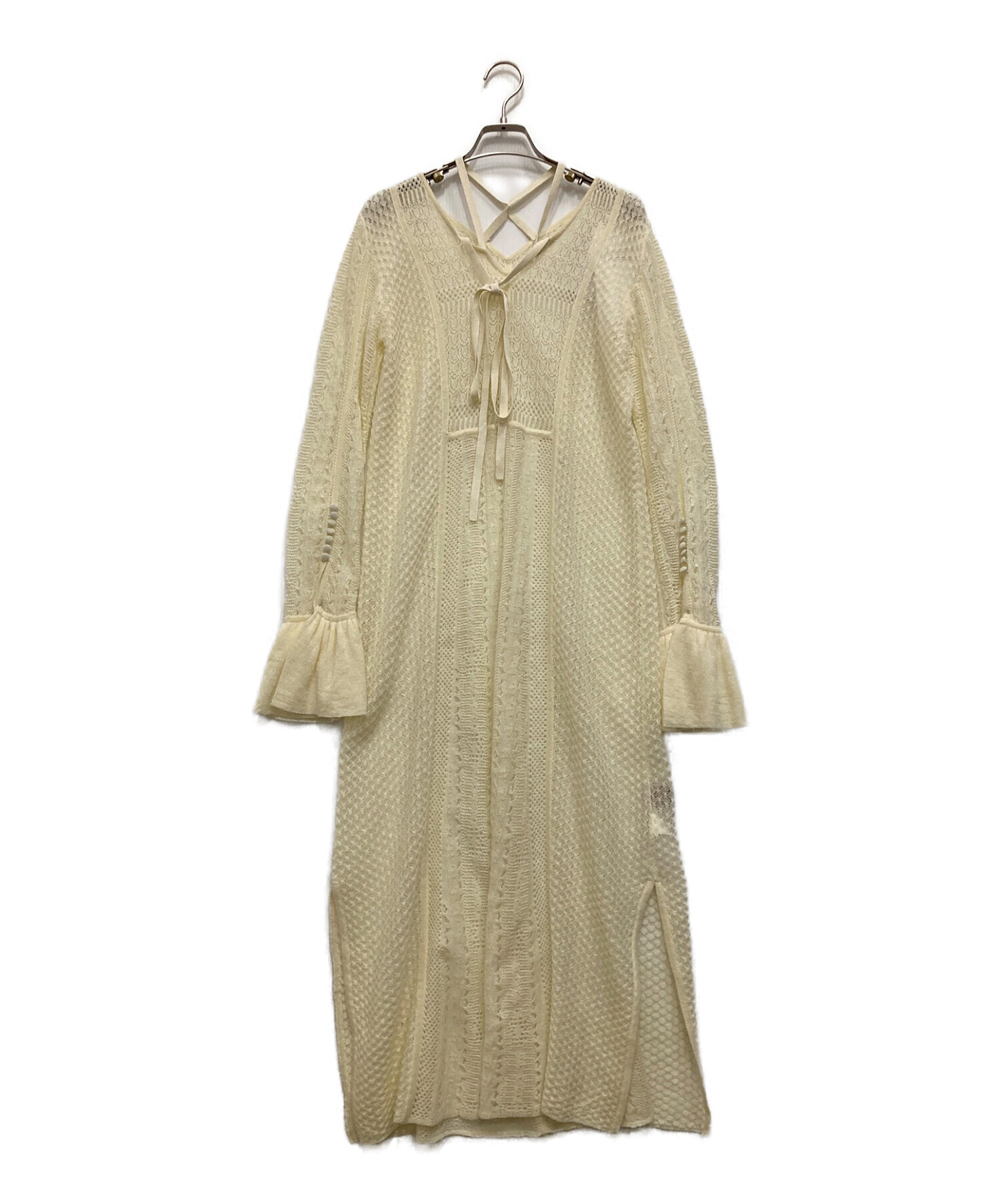 中古・古着通販】AMERI (アメリ) UND CROSS NECK CROCHET KNIT DRESS 