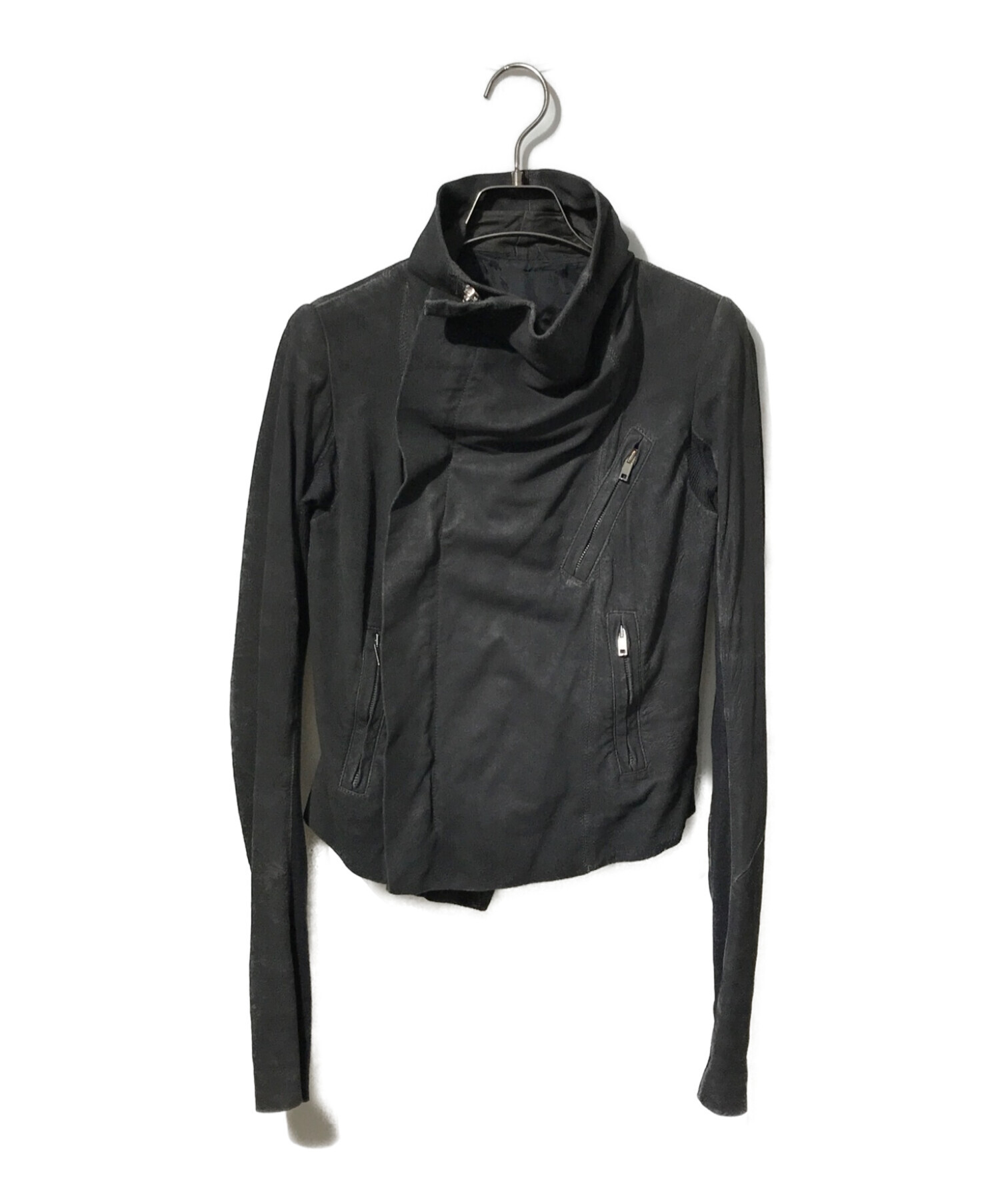 rick owens リックオウエンス ドレープレザー サイズ38｜メンズ