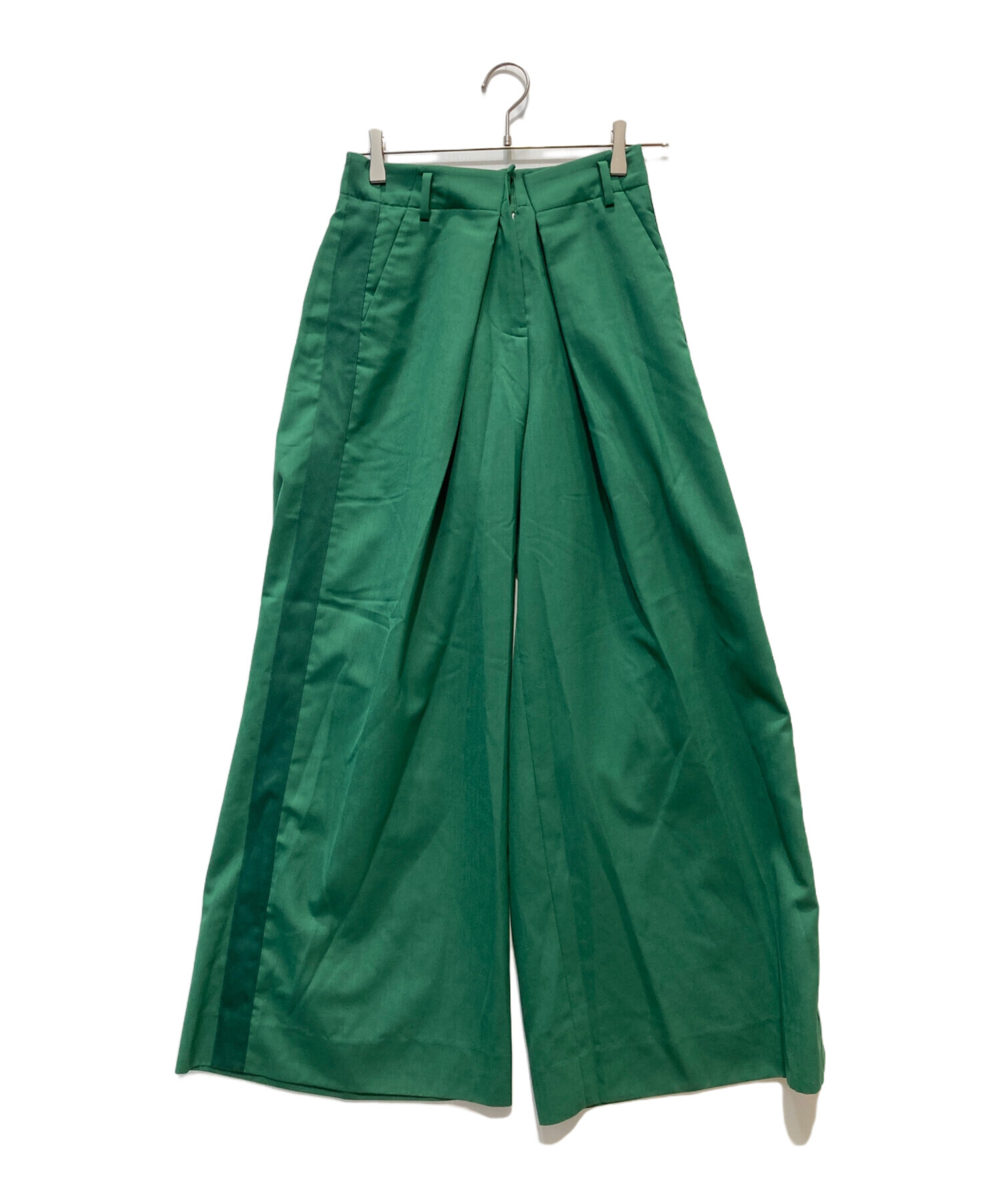 中古・古着通販】sacai (サカイ) ワイドパンツ グリーン サイズ:1 